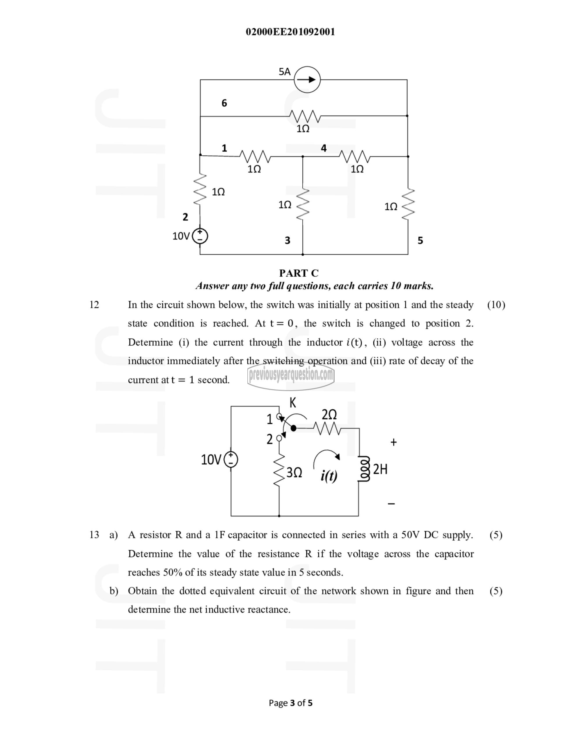 Question Paper - Circuits and, Networks-3