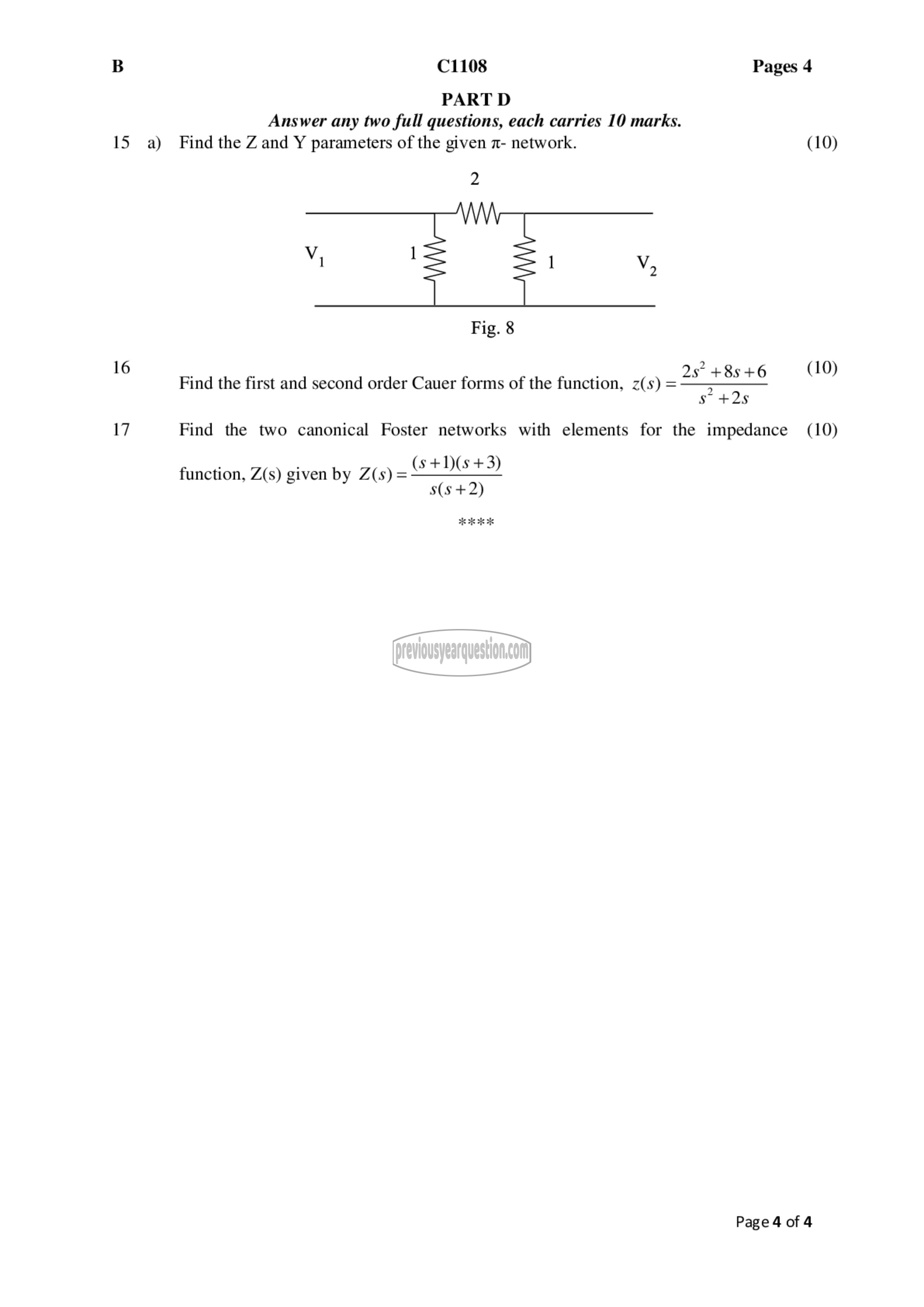 Question Paper - Circuits and, Networks-4