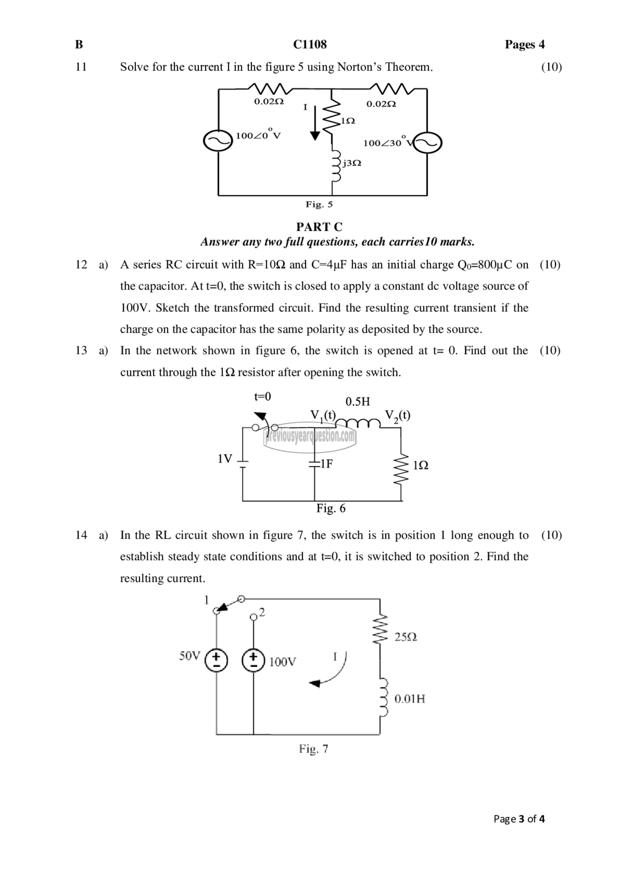 Question Paper - Circuits and, Networks-3