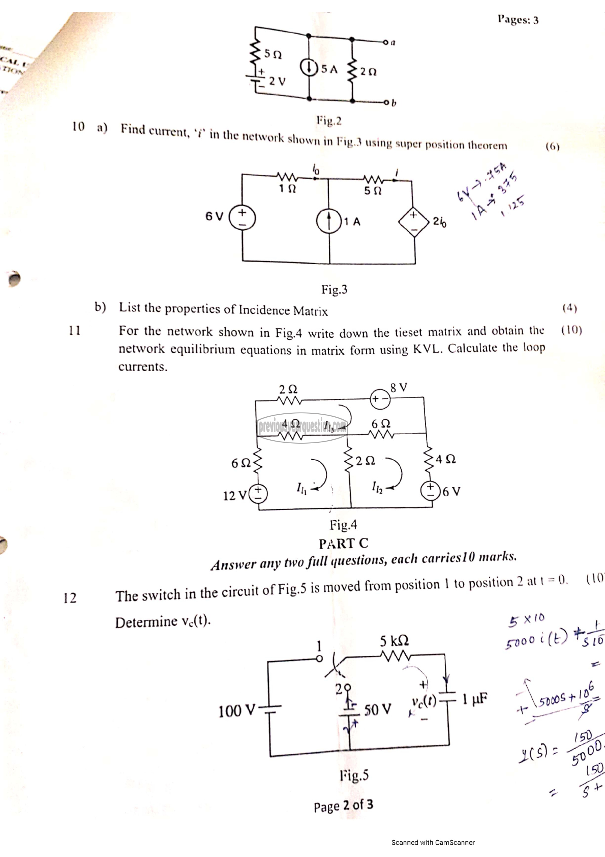 Question Paper - Circuits and, Networks-2