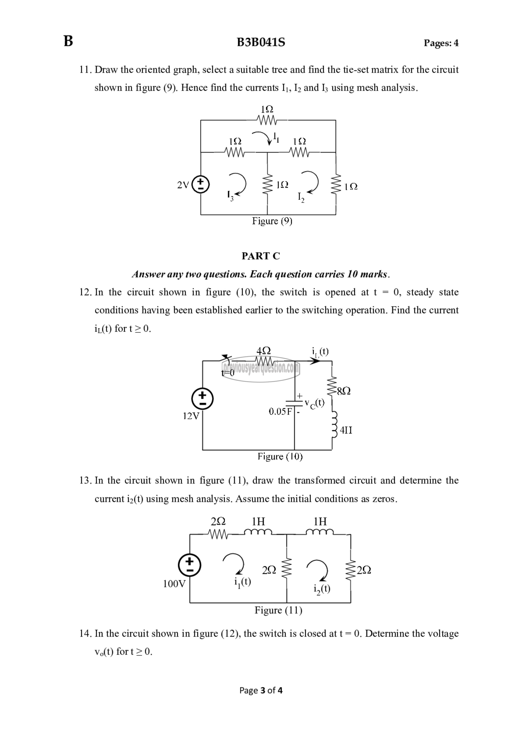 Question Paper - Circuits and, Networks-3