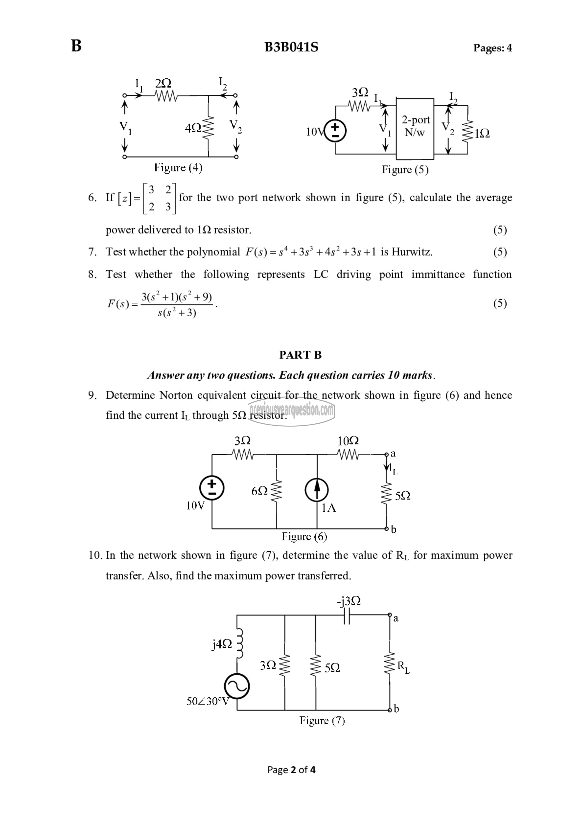 Question Paper - Circuits and, Networks-2