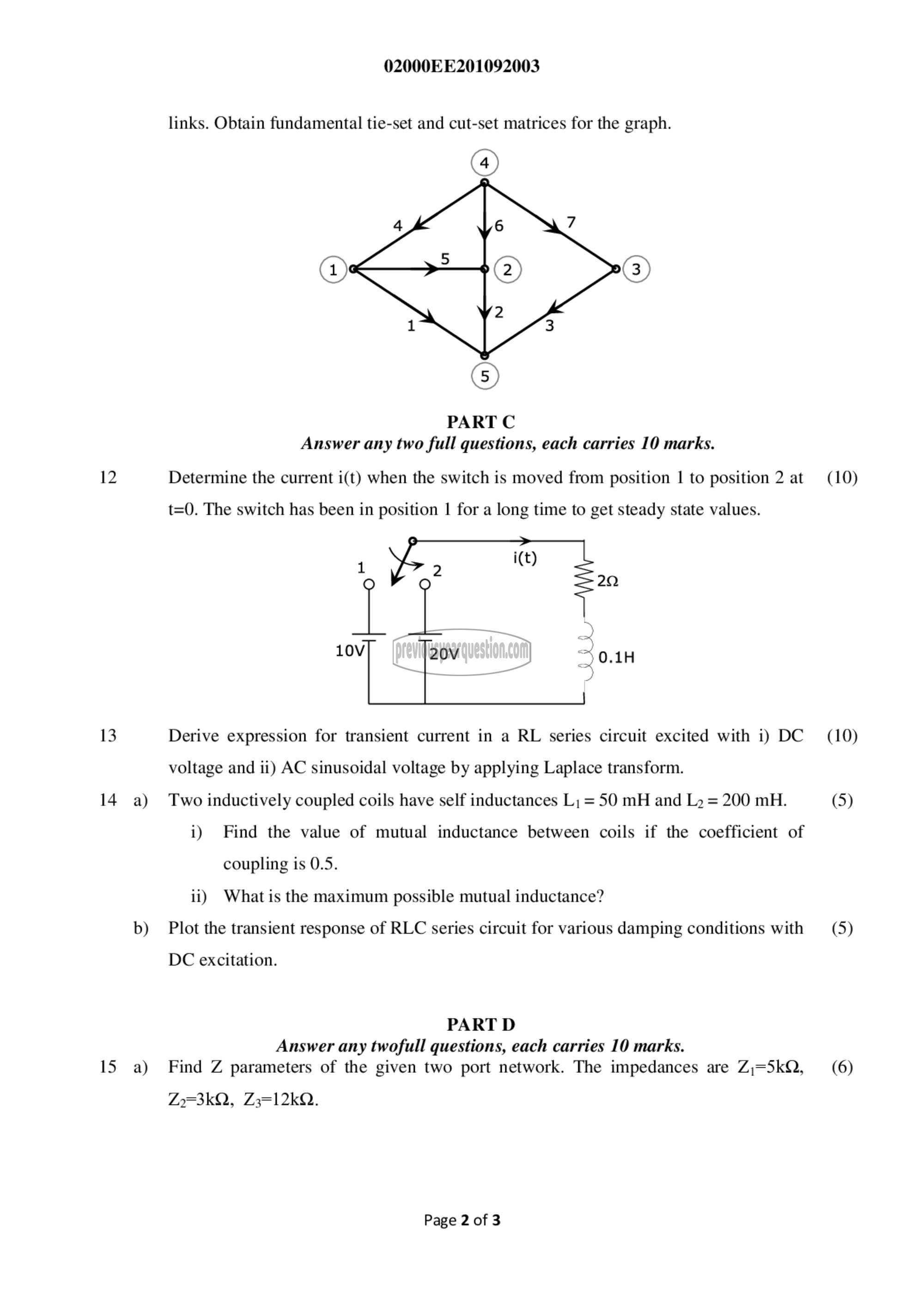 Question Paper - Circuits and, Networks-2