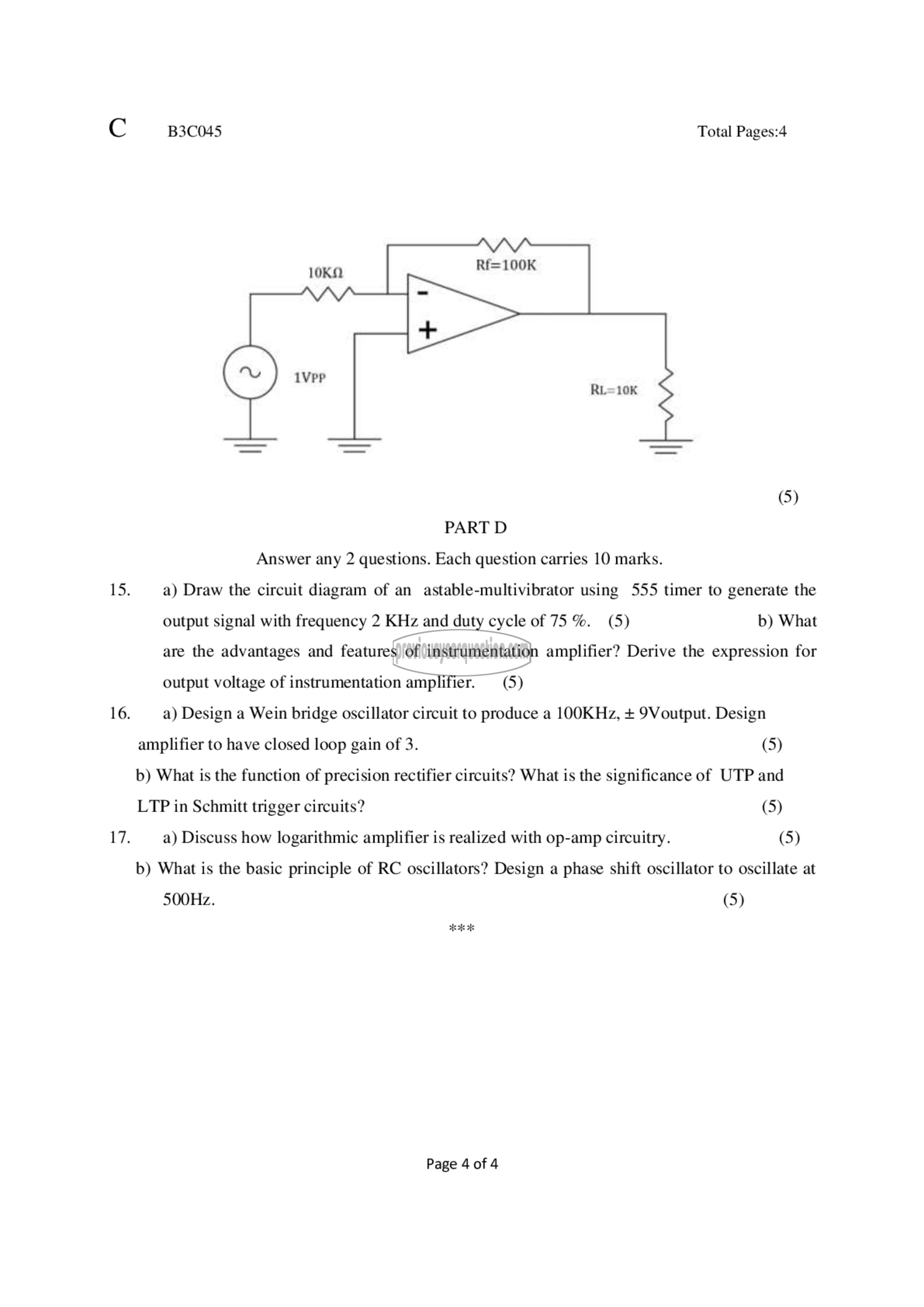 Question Paper - Analog Electronic Circuits-4