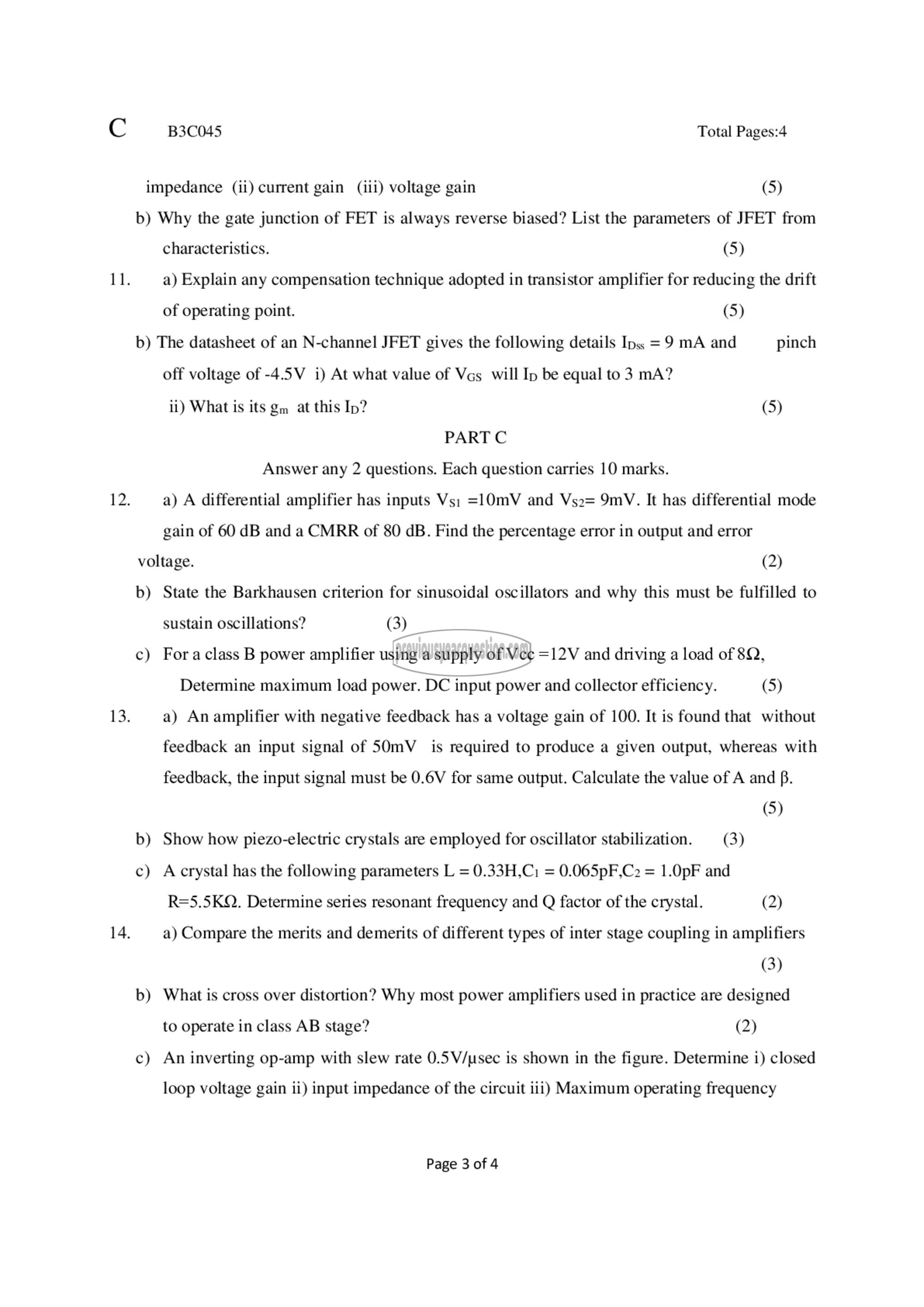 Question Paper - Analog Electronic Circuits-3