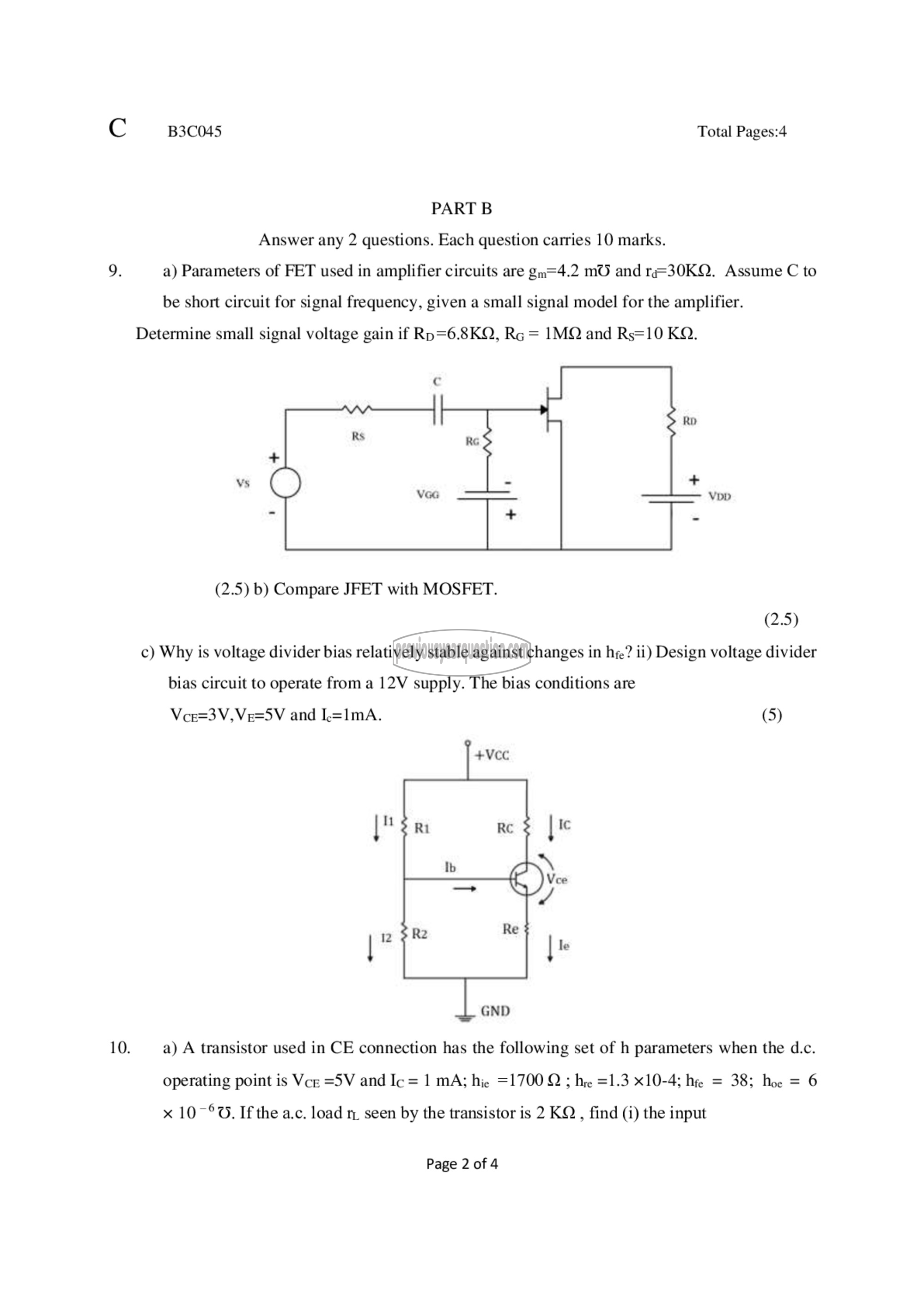 Question Paper - Analog Electronic Circuits-2