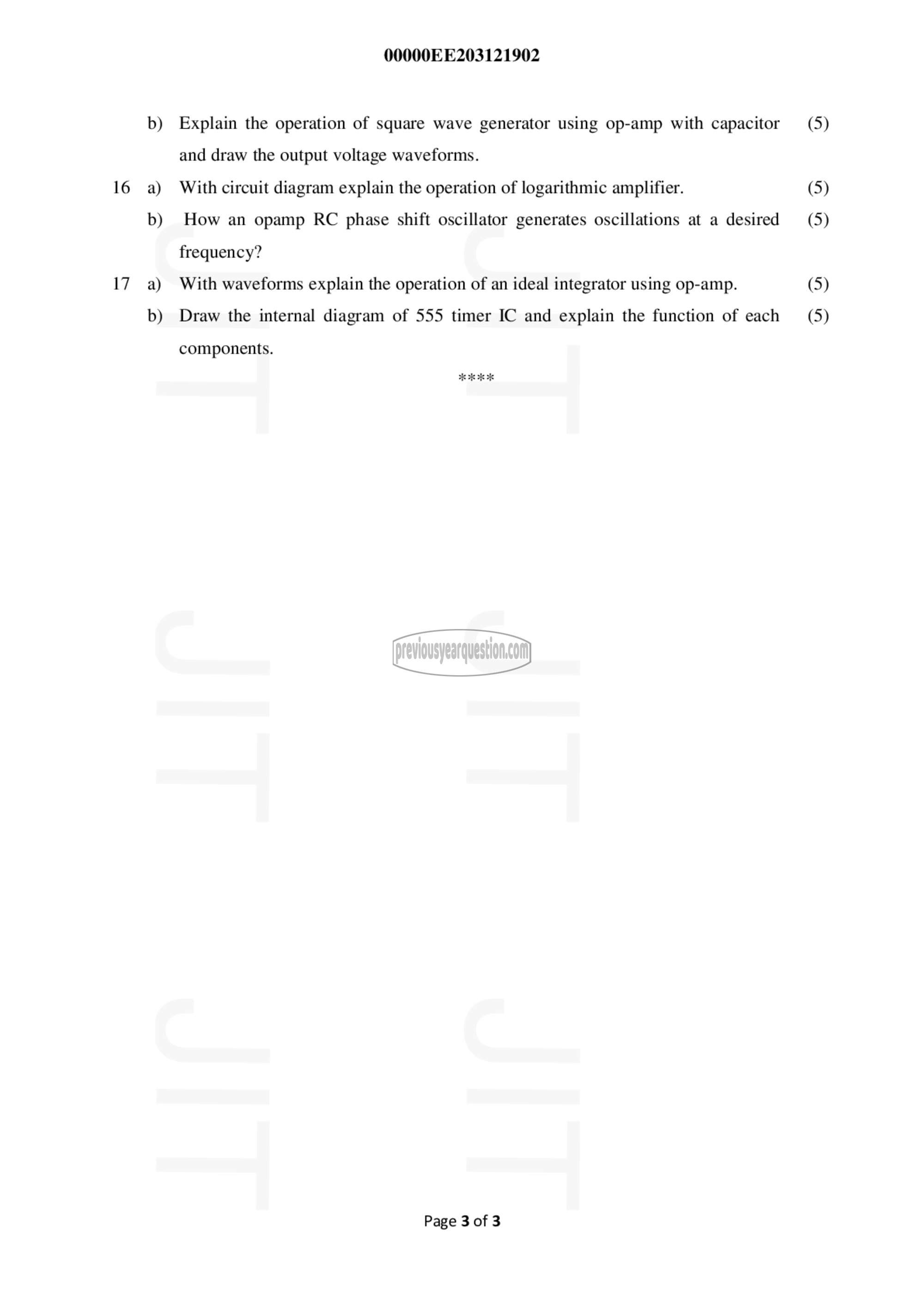 Question Paper - Analog Electronic Circuits-3