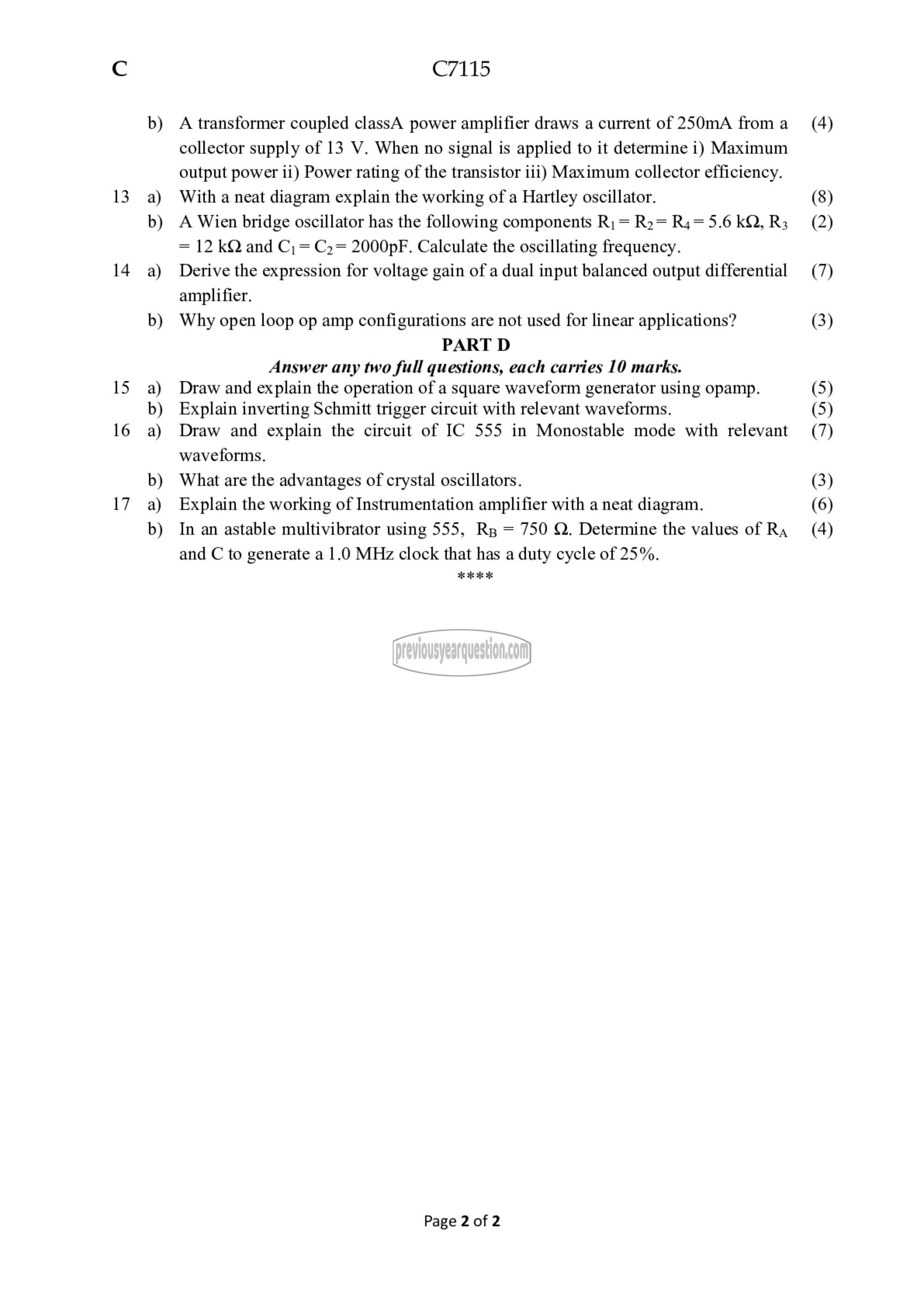 Question Paper - Analog Electronic Circuits-2