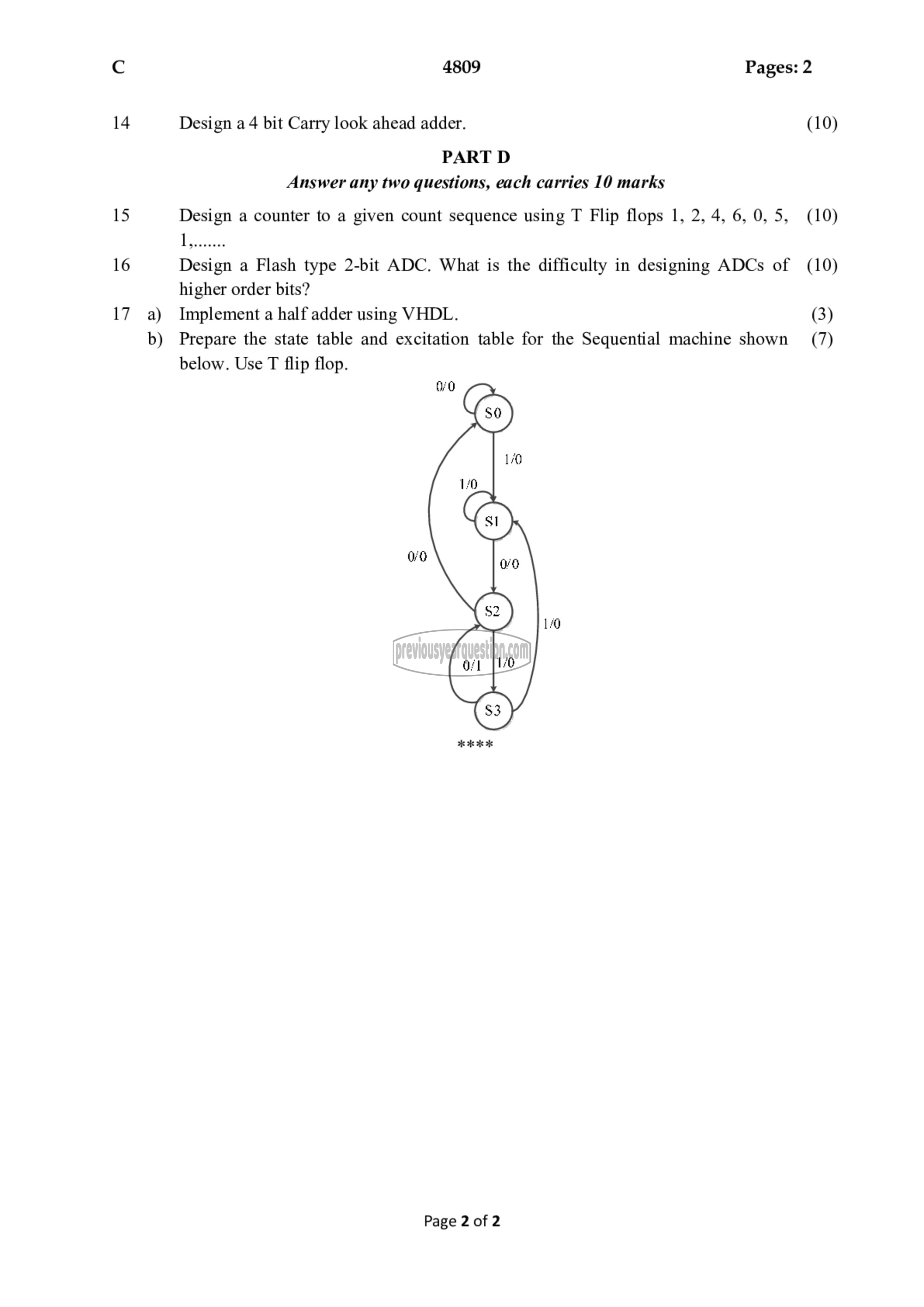 Question Paper - Digital Electronics and Logic Design-2