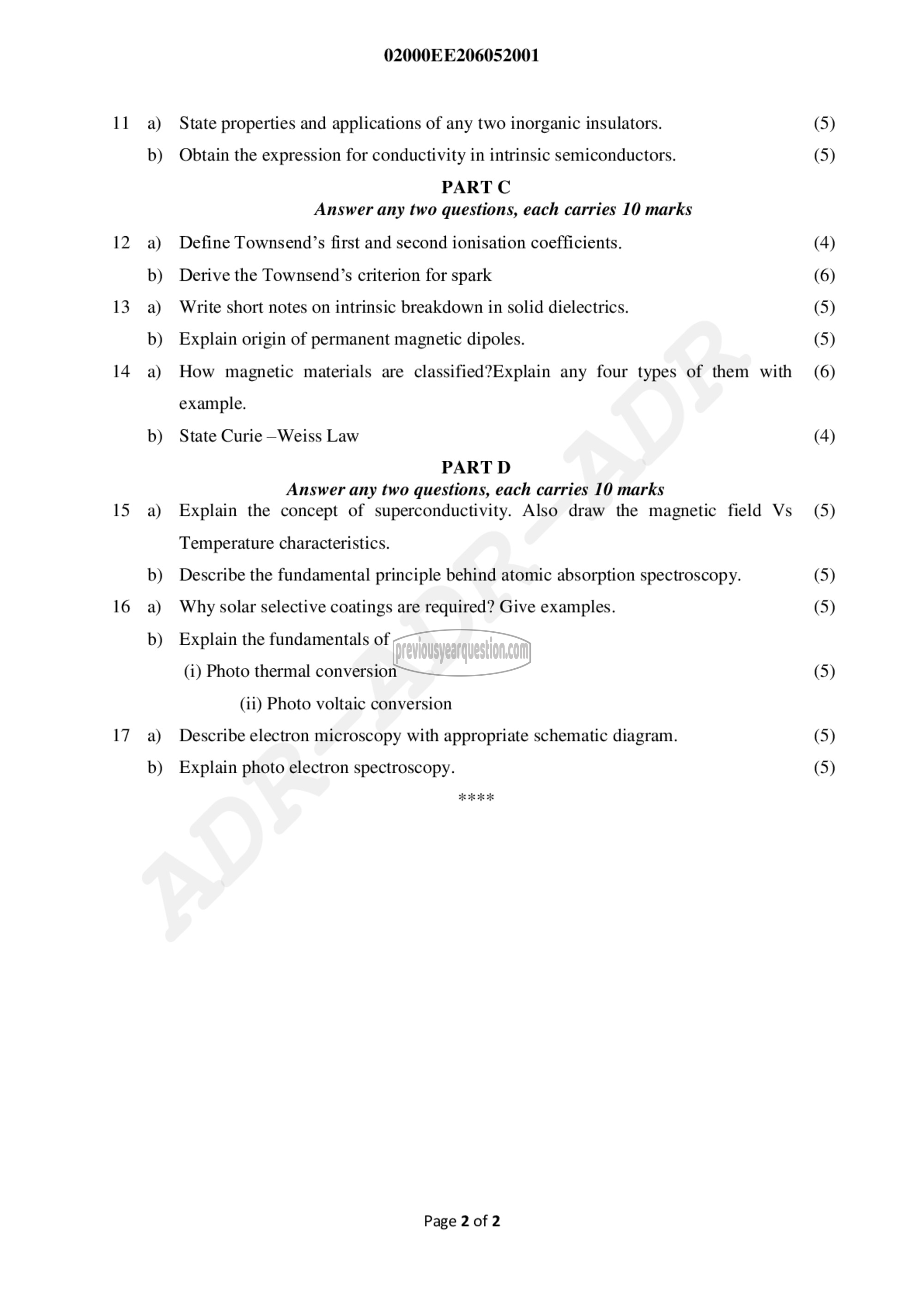 Question Paper - Material Science-2