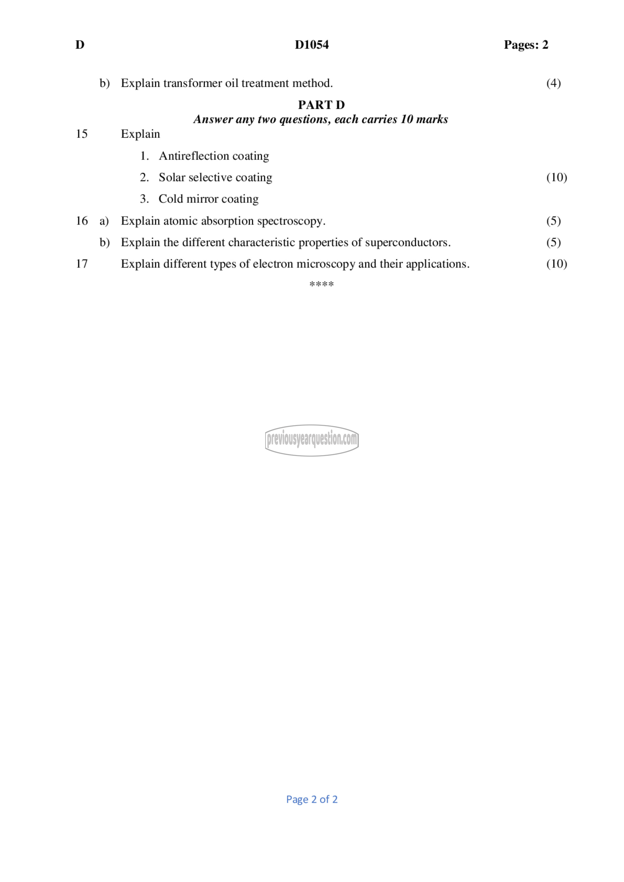 Question Paper - Material Science-2