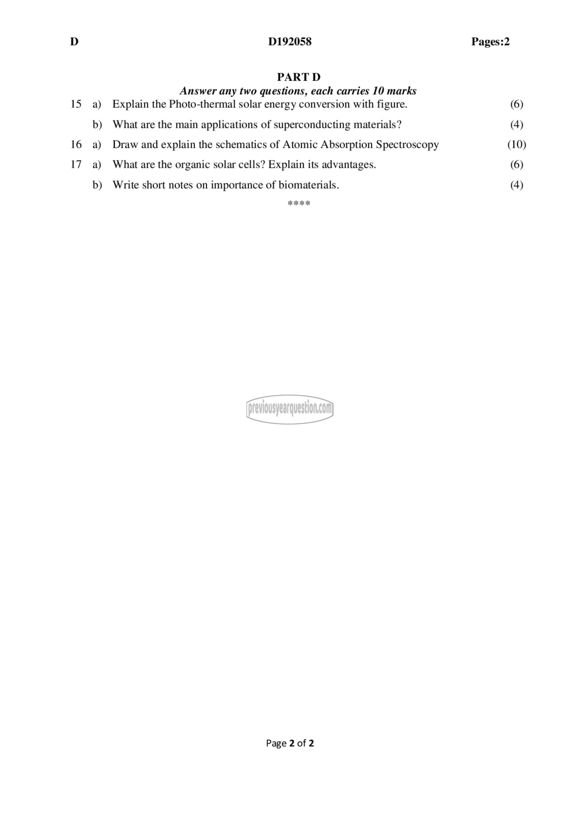 Question Paper - Material Science-2