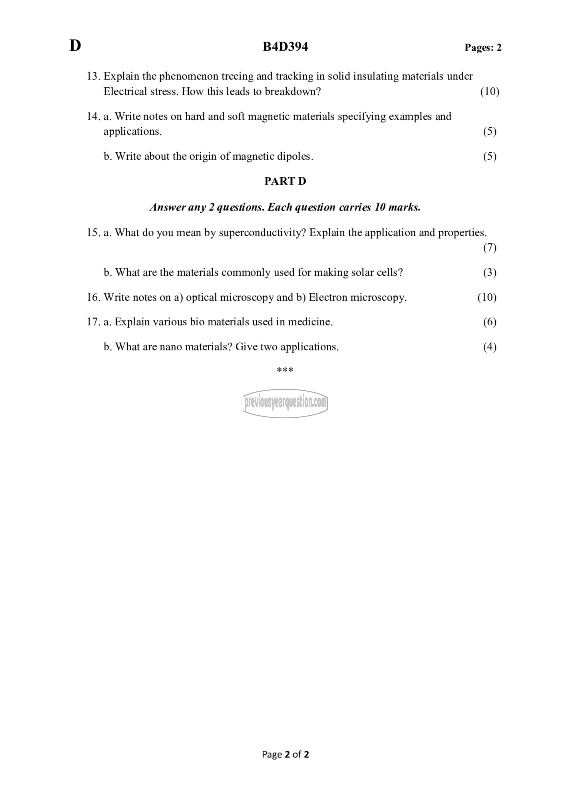 Question Paper - Material Science-2