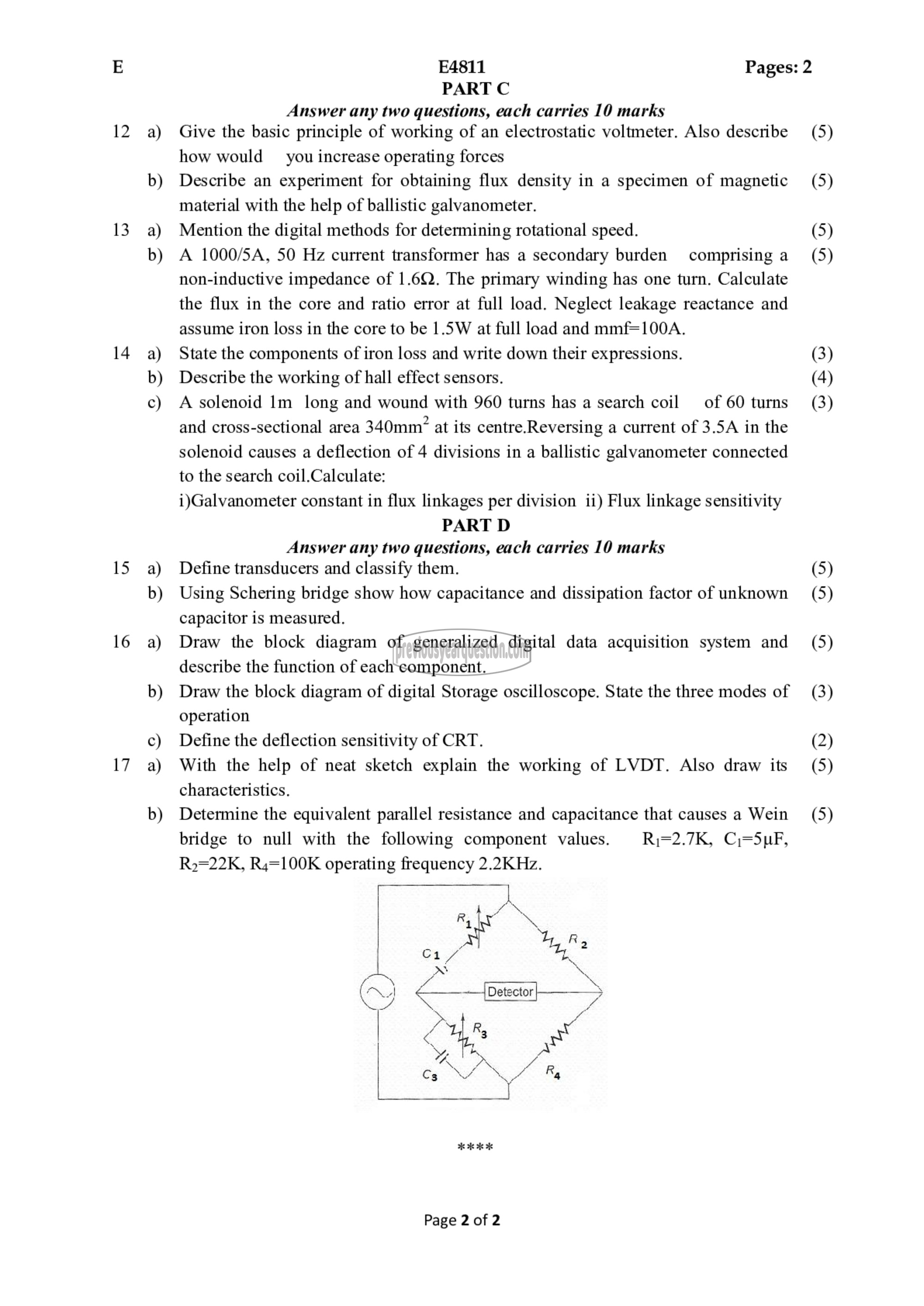 Question Paper - Measurements and Instrumentation-2