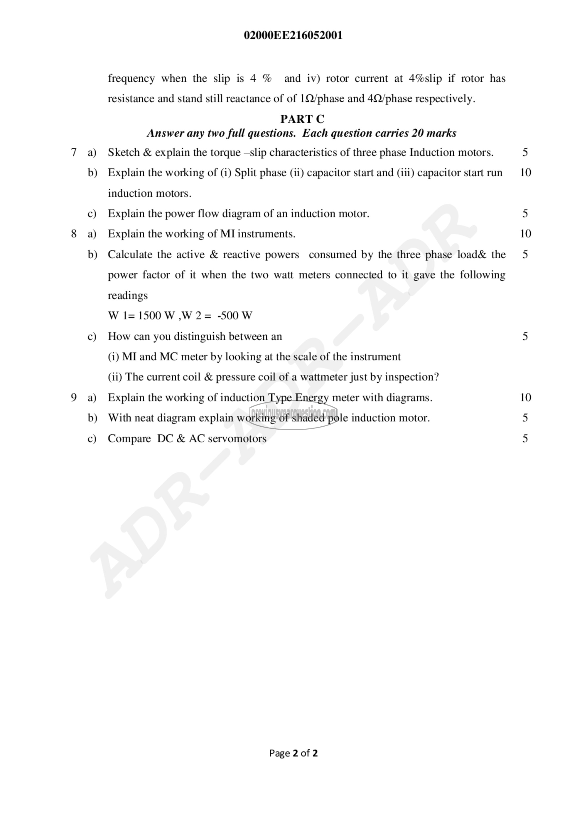 Question Paper - Electrical Engineering-2