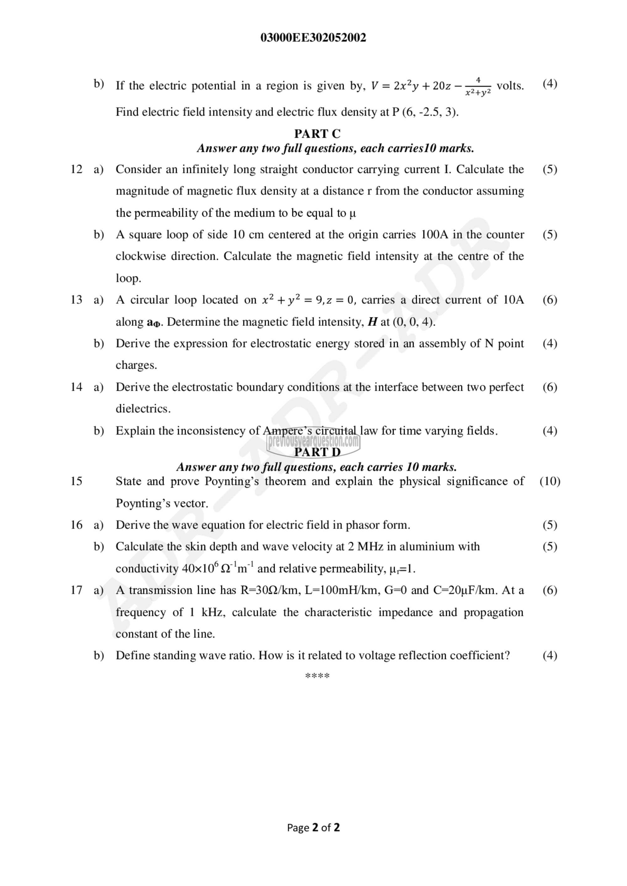 Question Paper - Electromagnetics-2