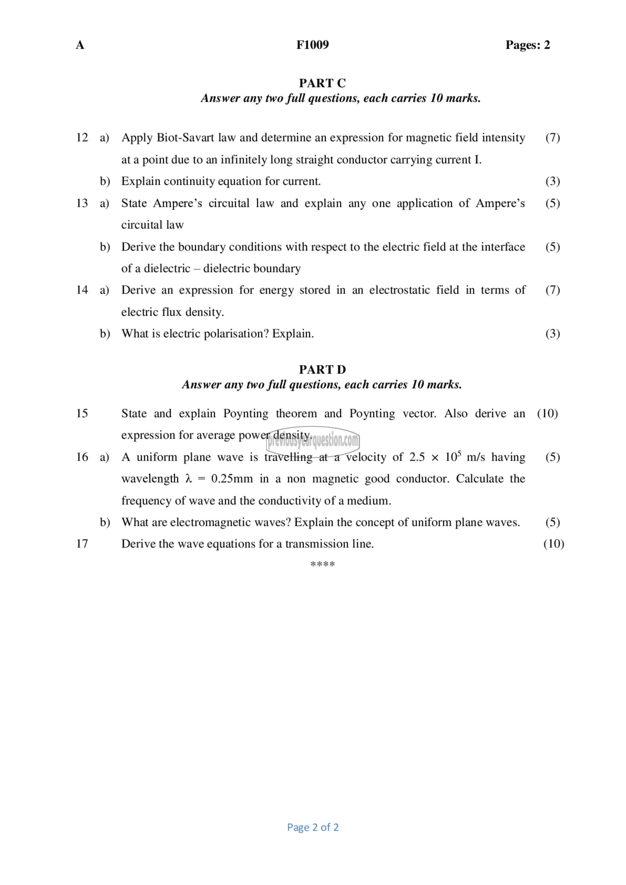 Question Paper - Electromagnetics-2