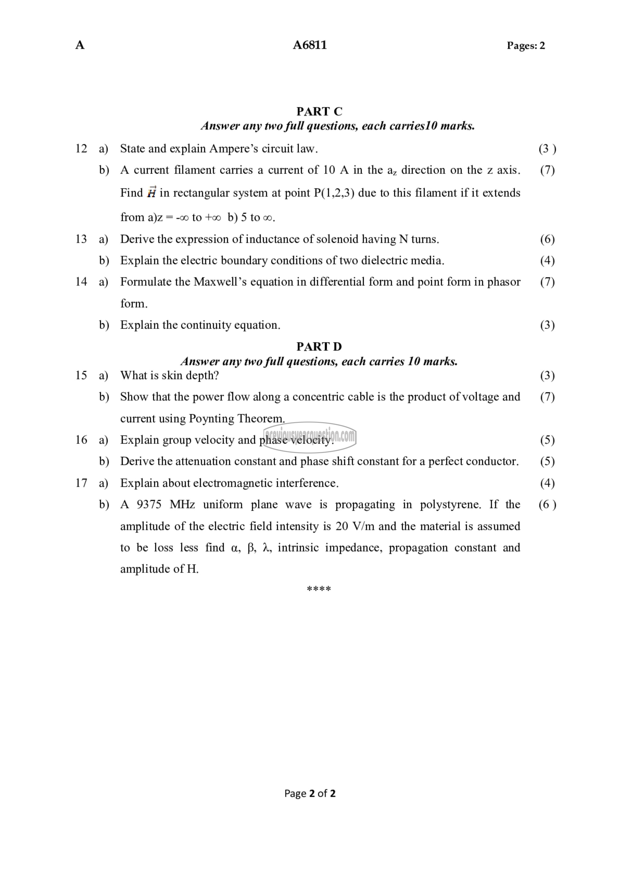 Question Paper - Electromagnetics-2