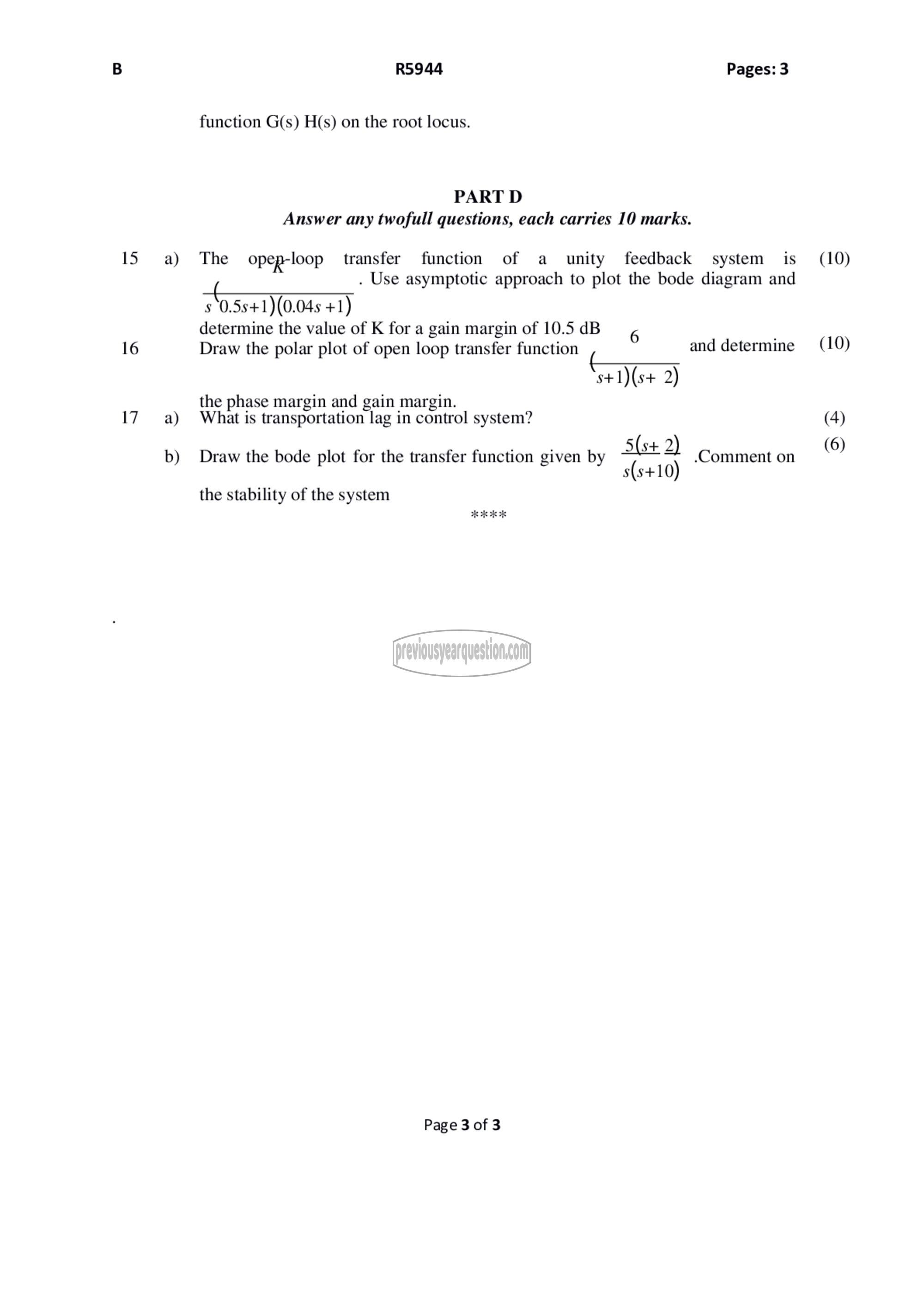 Question Paper - Linear Control Systems-3