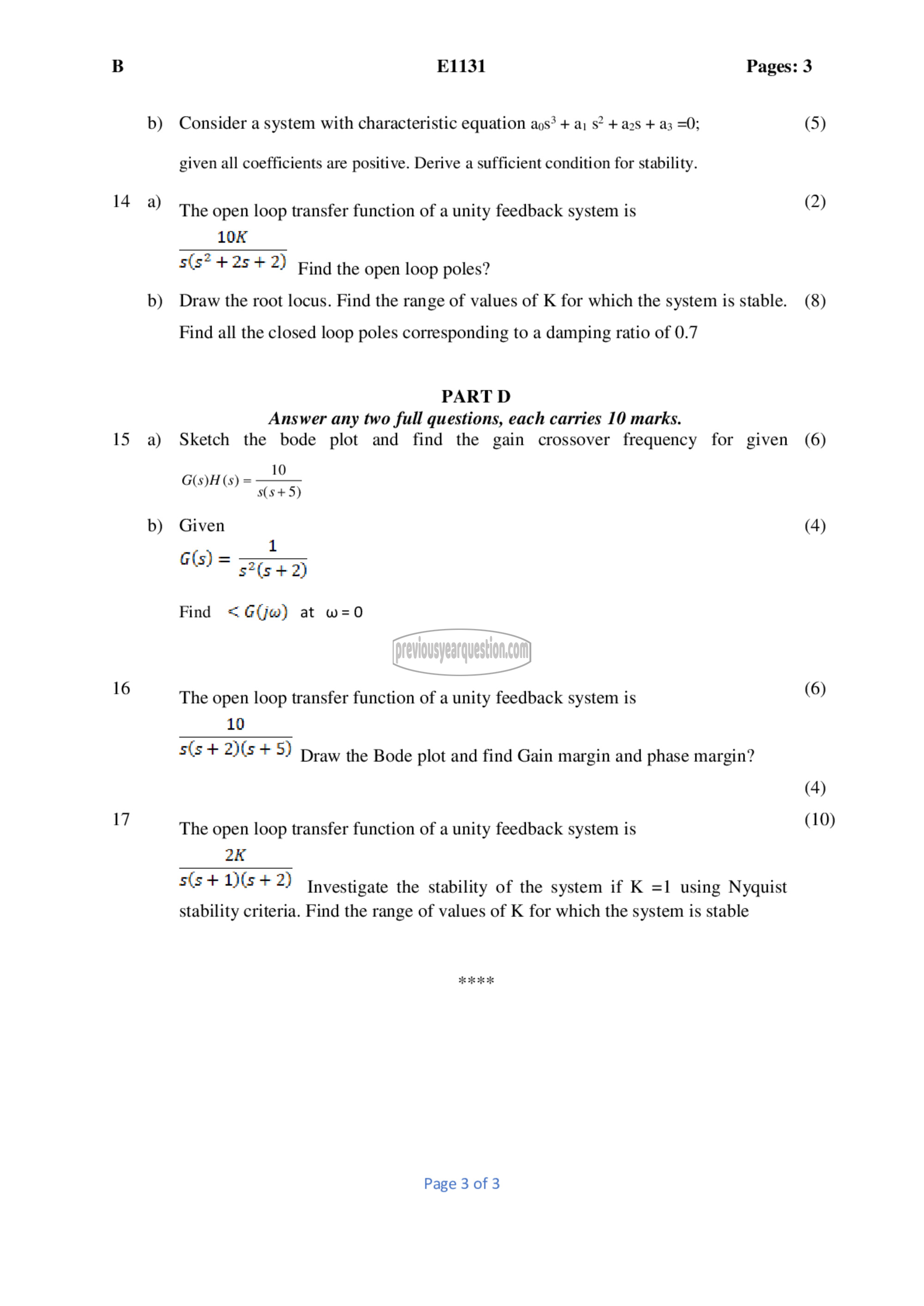 Question Paper - Linear Control Systems-3