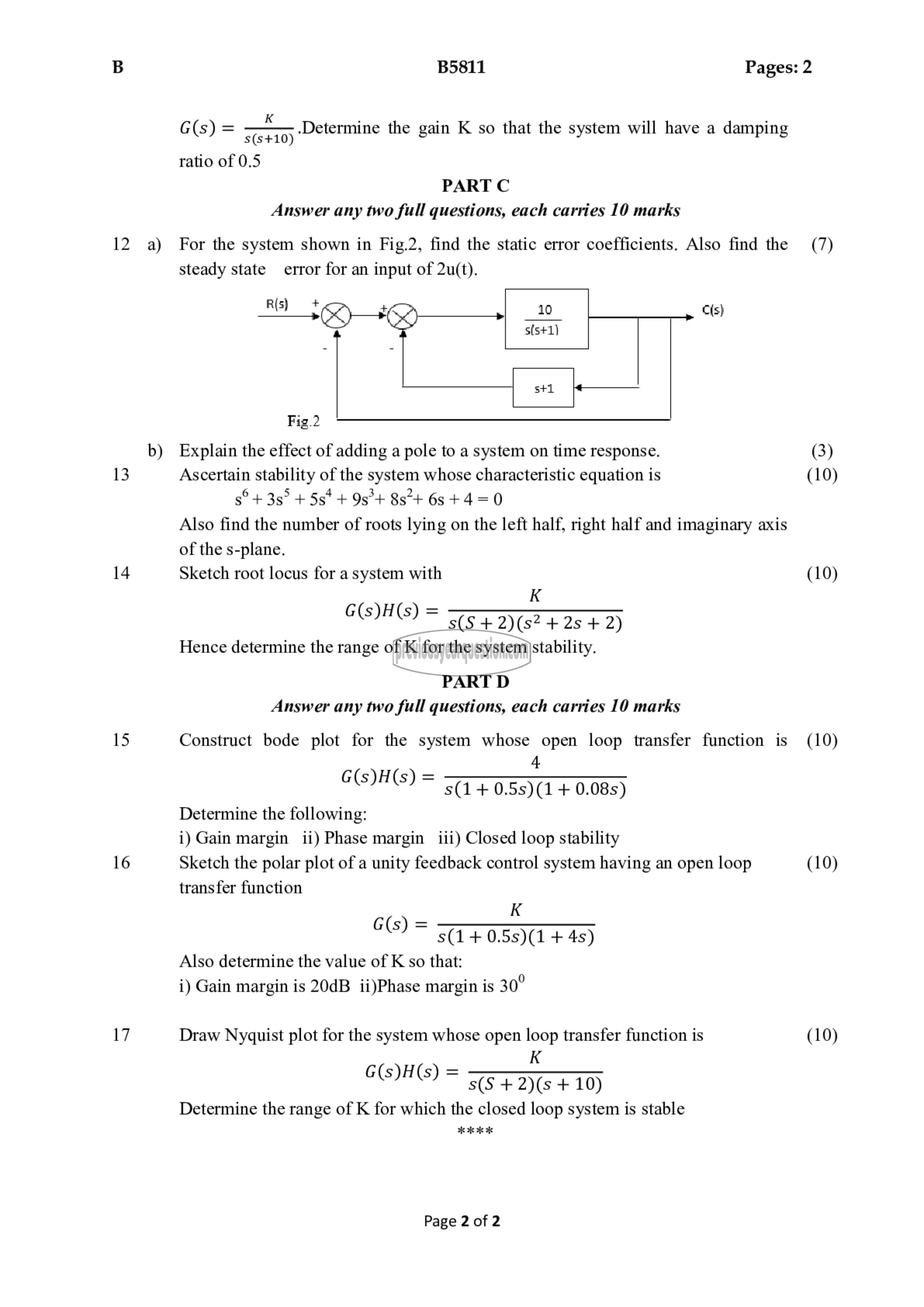 Question Paper - Linear Control Systems-2