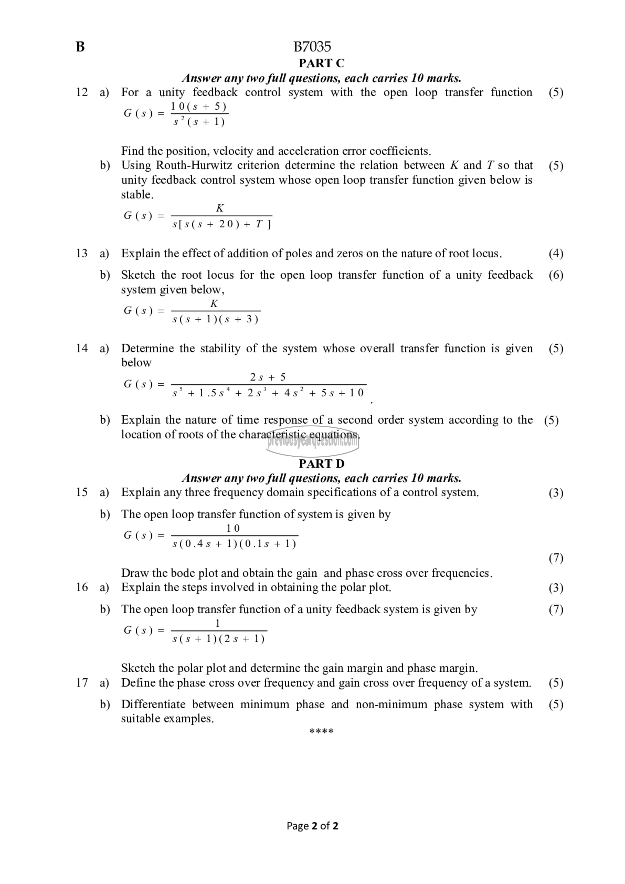 Question Paper - Linear Control Systems-2