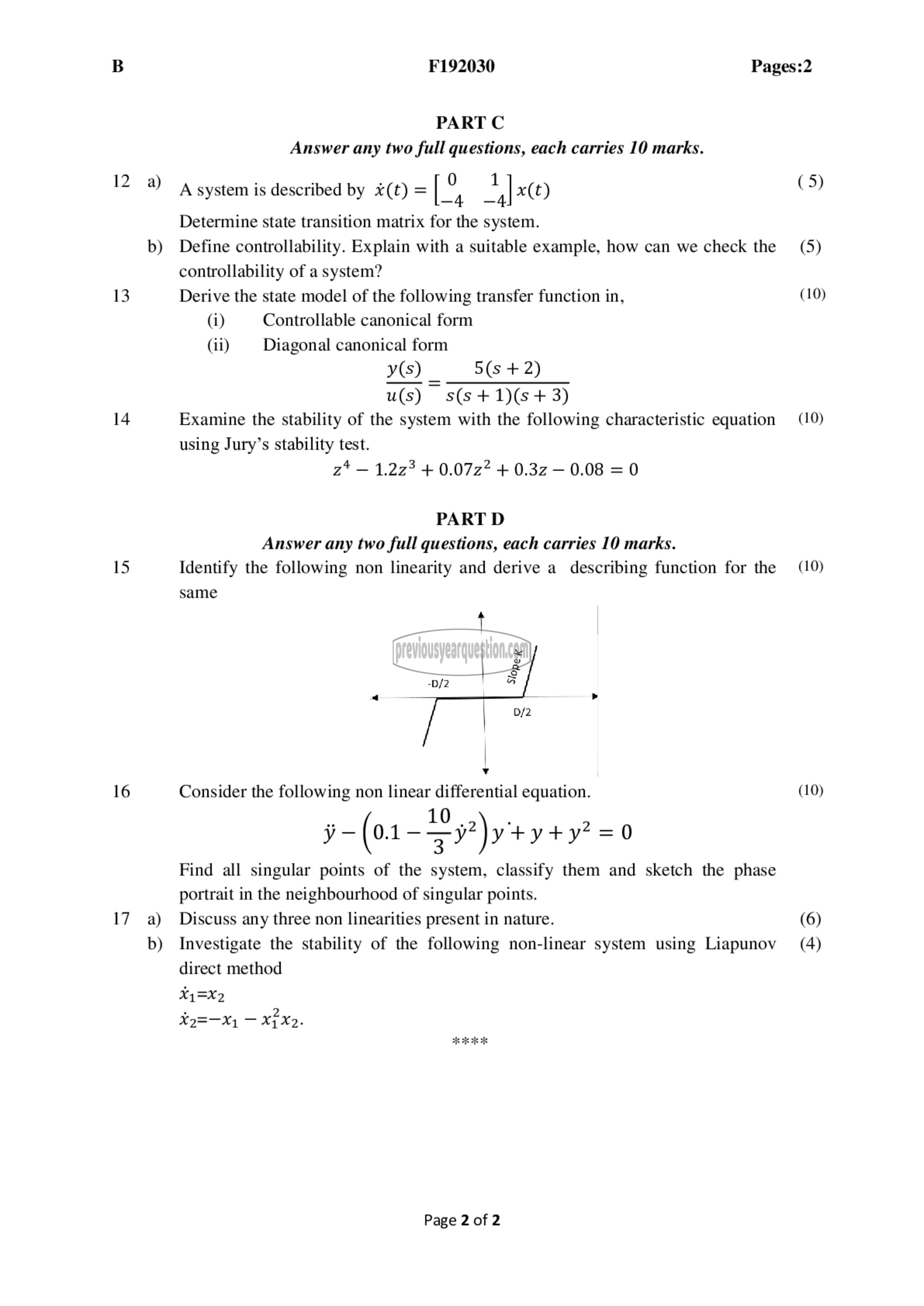 Question Paper - Advanced Control Theory-2