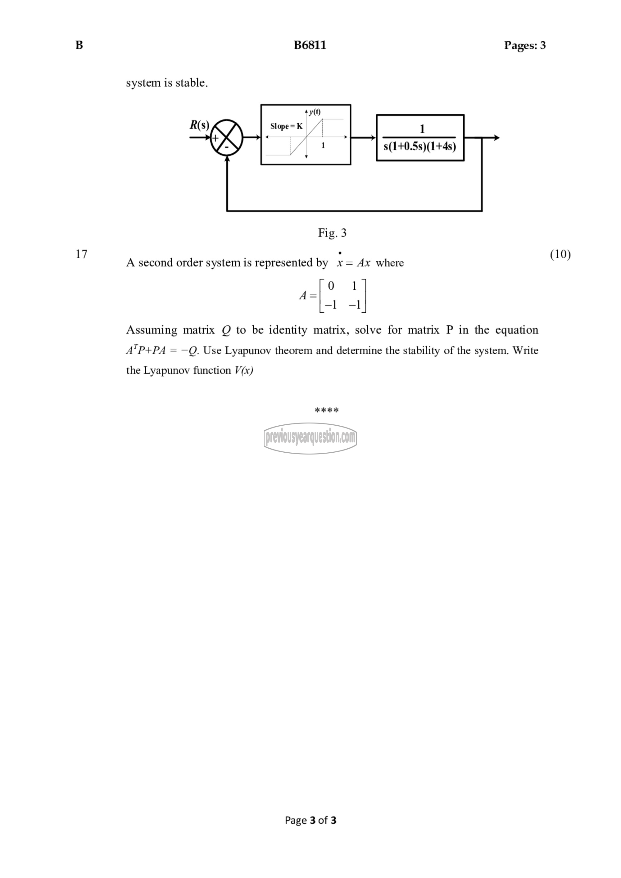 Question Paper - Advanced Control Theory-3