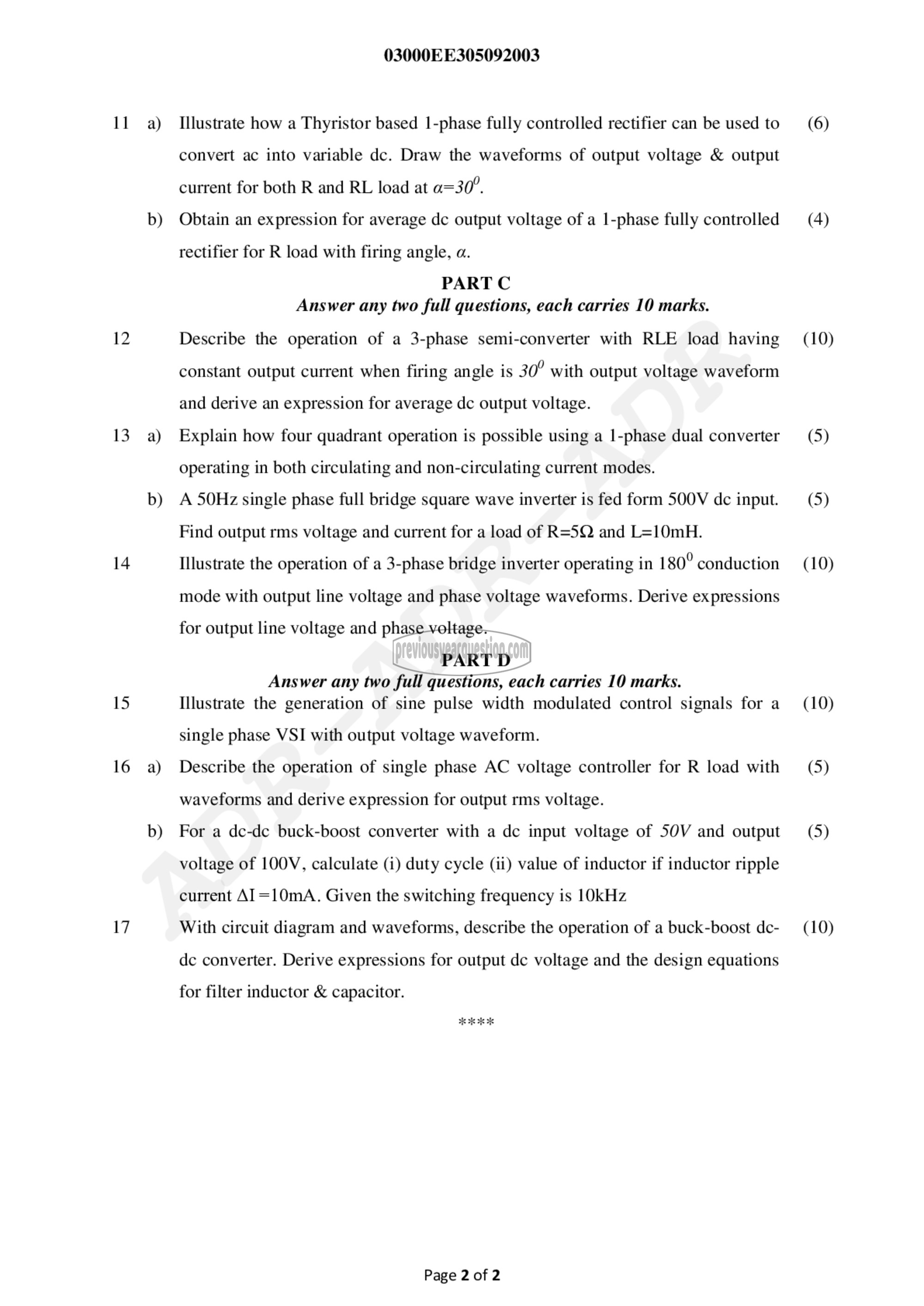 Question Paper - Power ElectronEE305ics-2