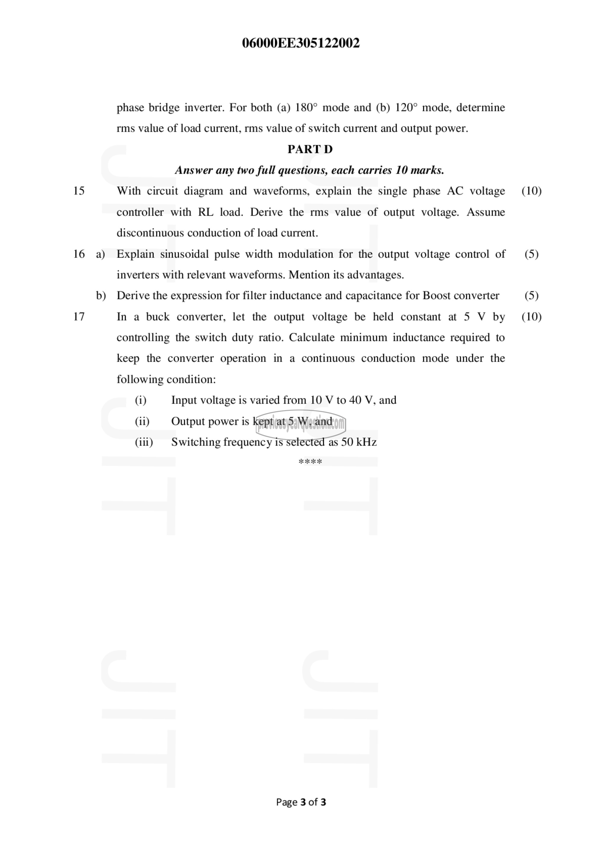 Question Paper - Power ElectronEE305ics-3