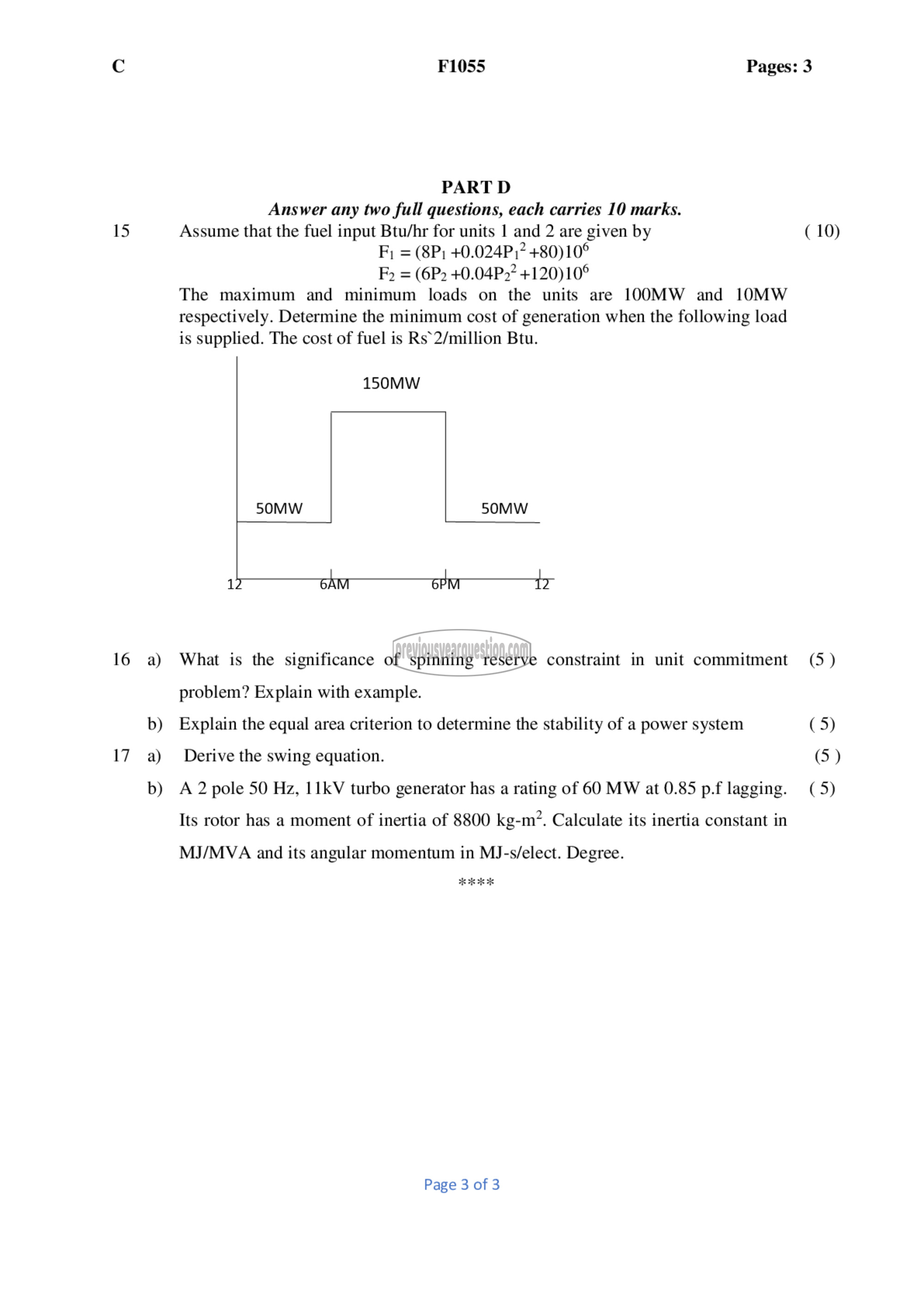 Question Paper - Power System Analysis-3