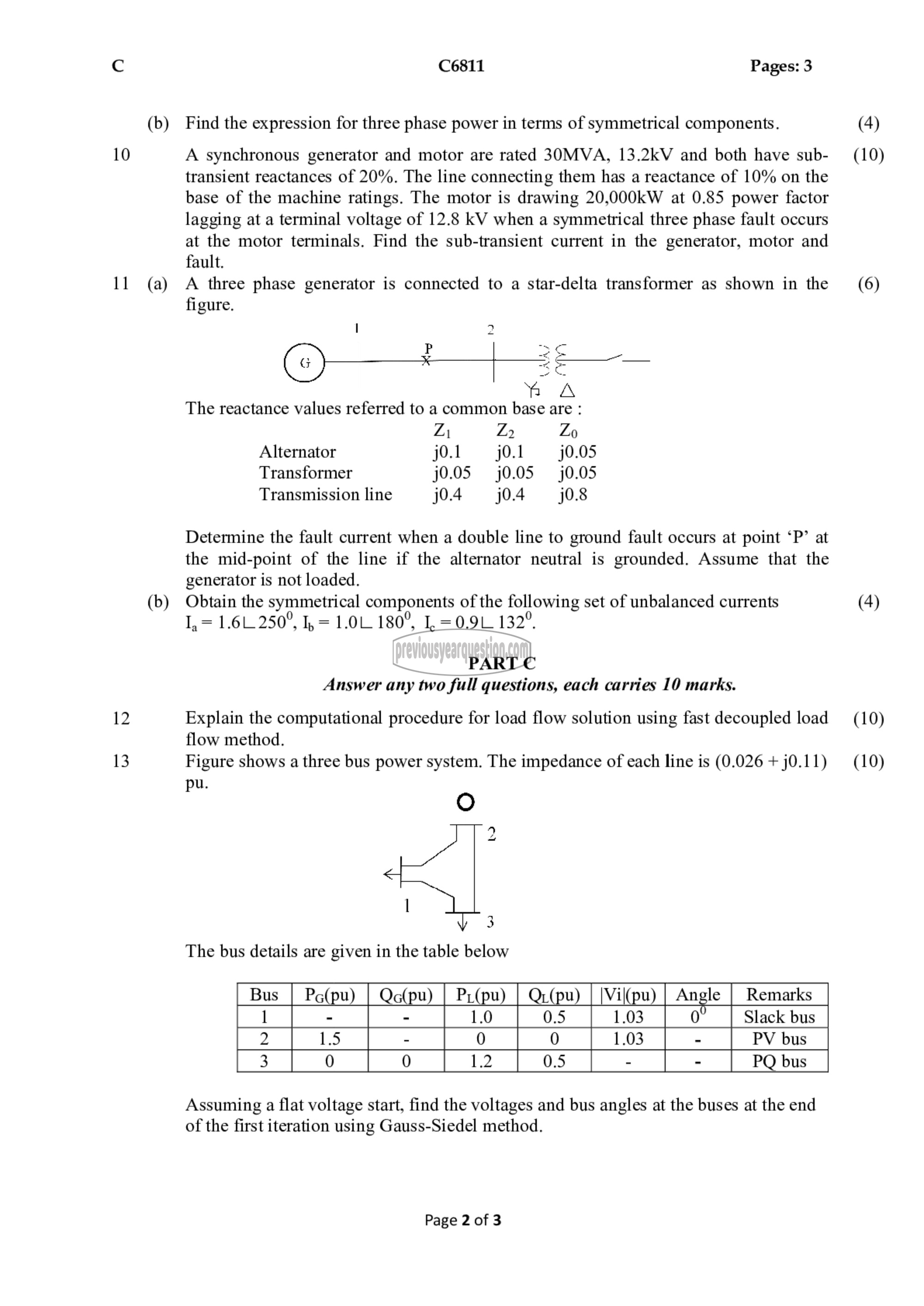 Question Paper - Power System Analysis-2