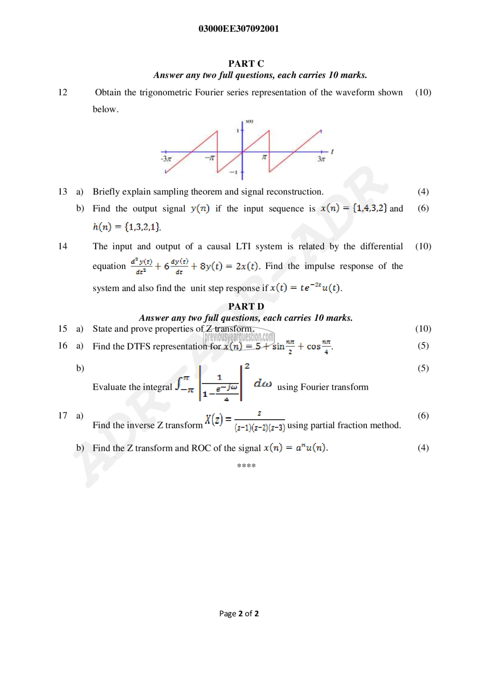 Question Paper - Signals and Systems-2