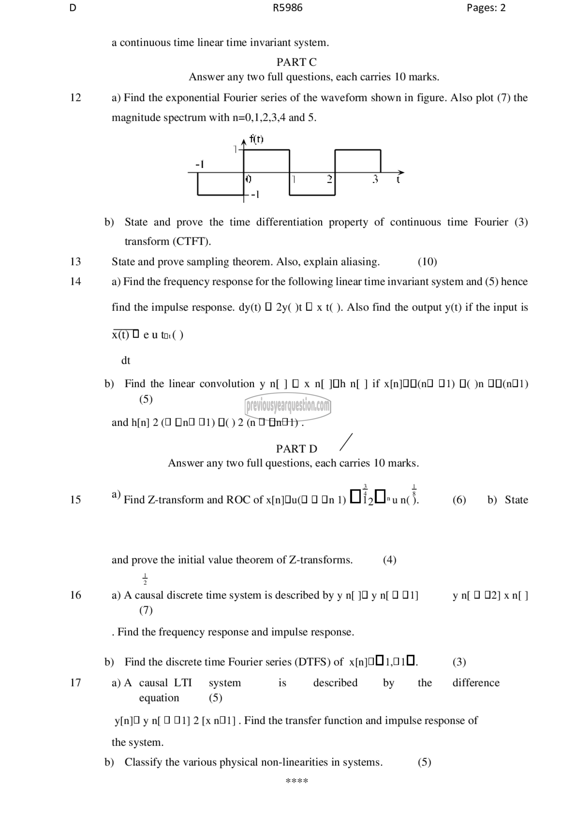 Question Paper - Signals and Systems-2