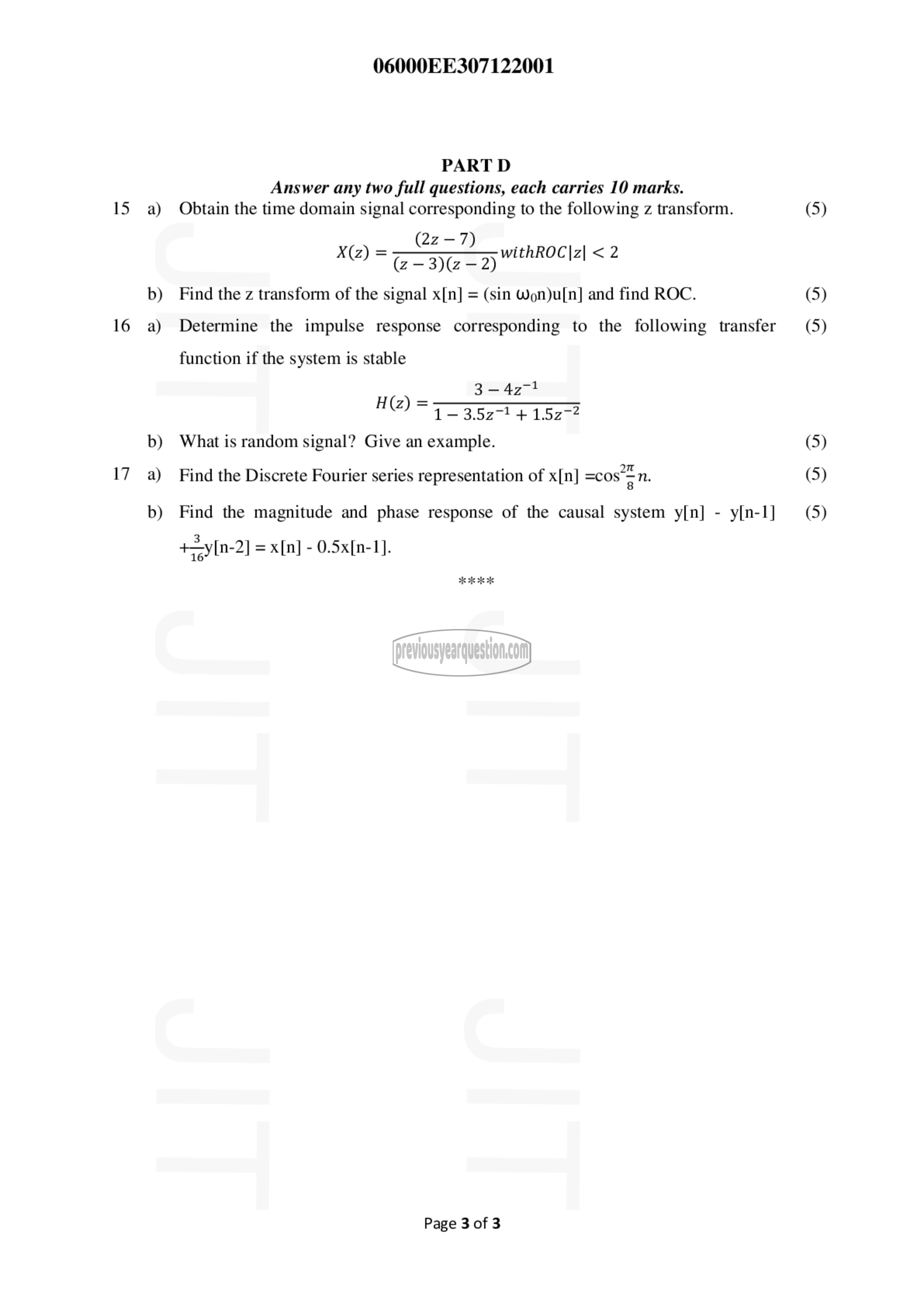 Question Paper - Signals and Systems-3