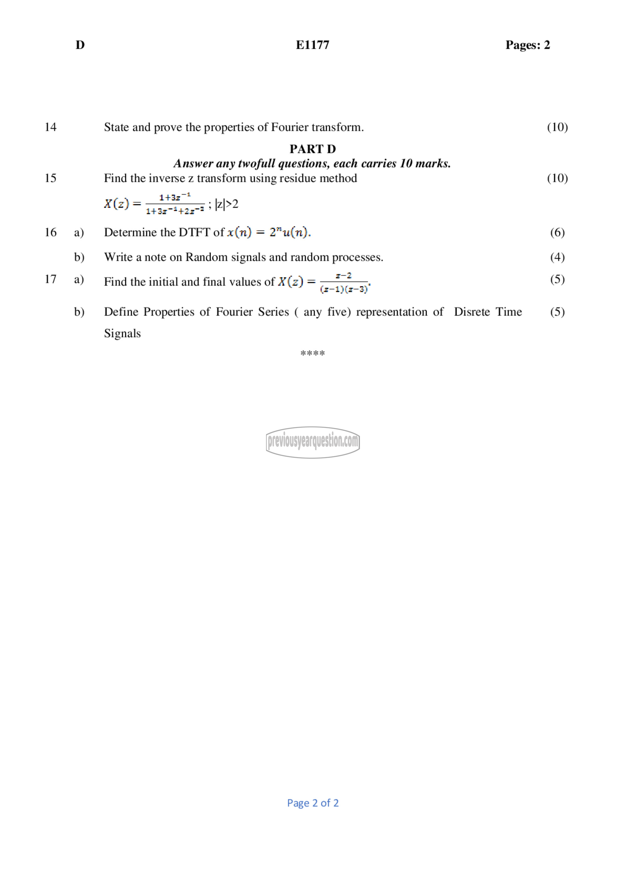 Question Paper - Signals and Systems-2