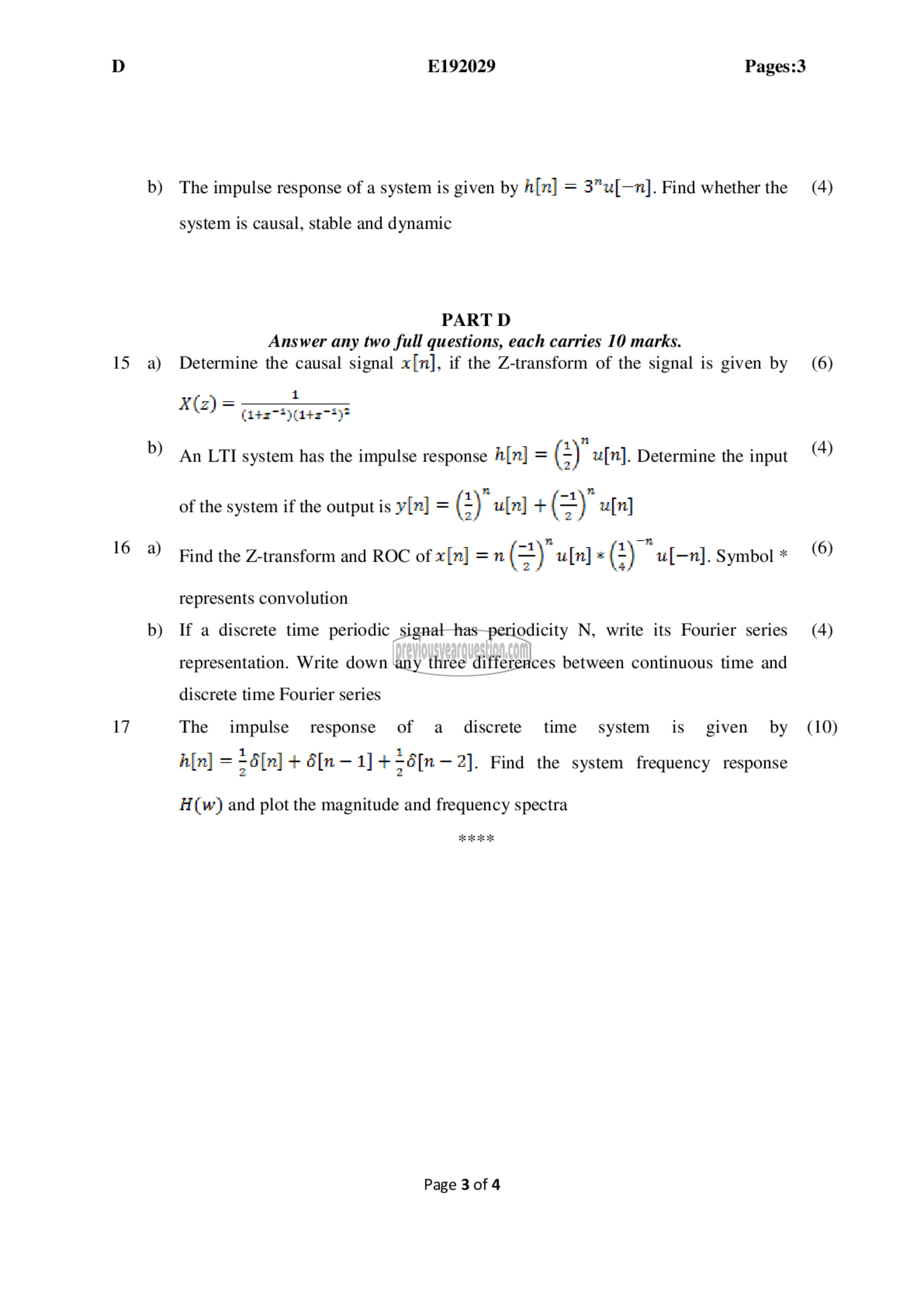 Question Paper - Signals and Systems-3