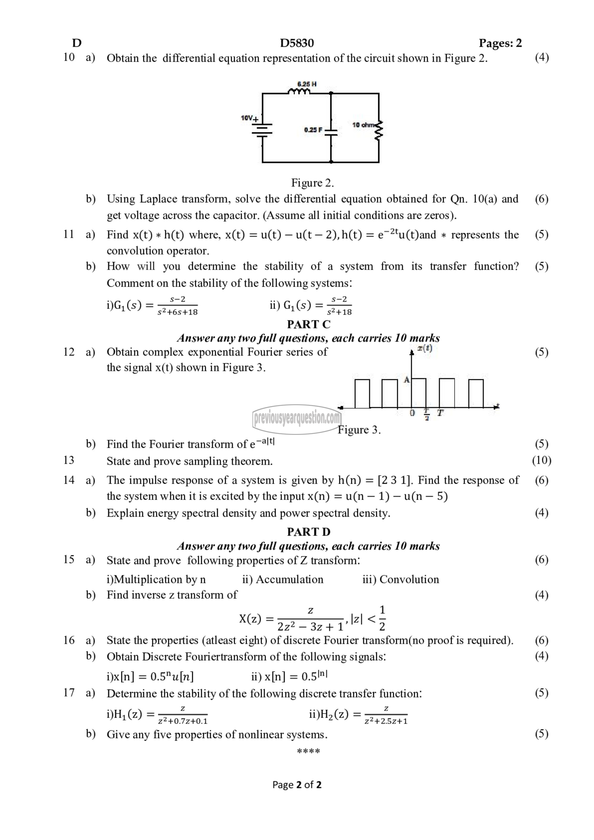 Question Paper - Signals and Systems-2