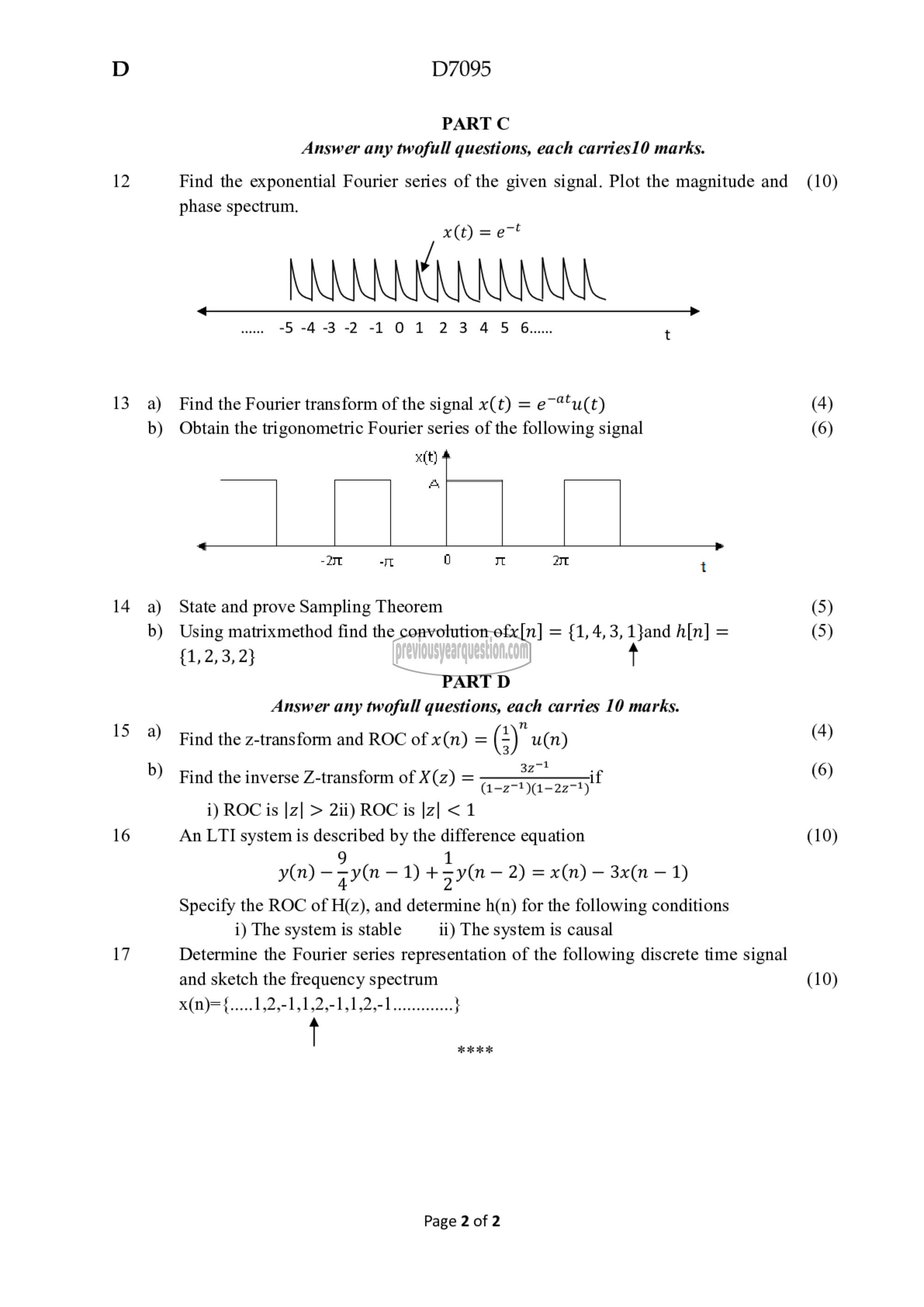 Question Paper - Signals and Systems-2