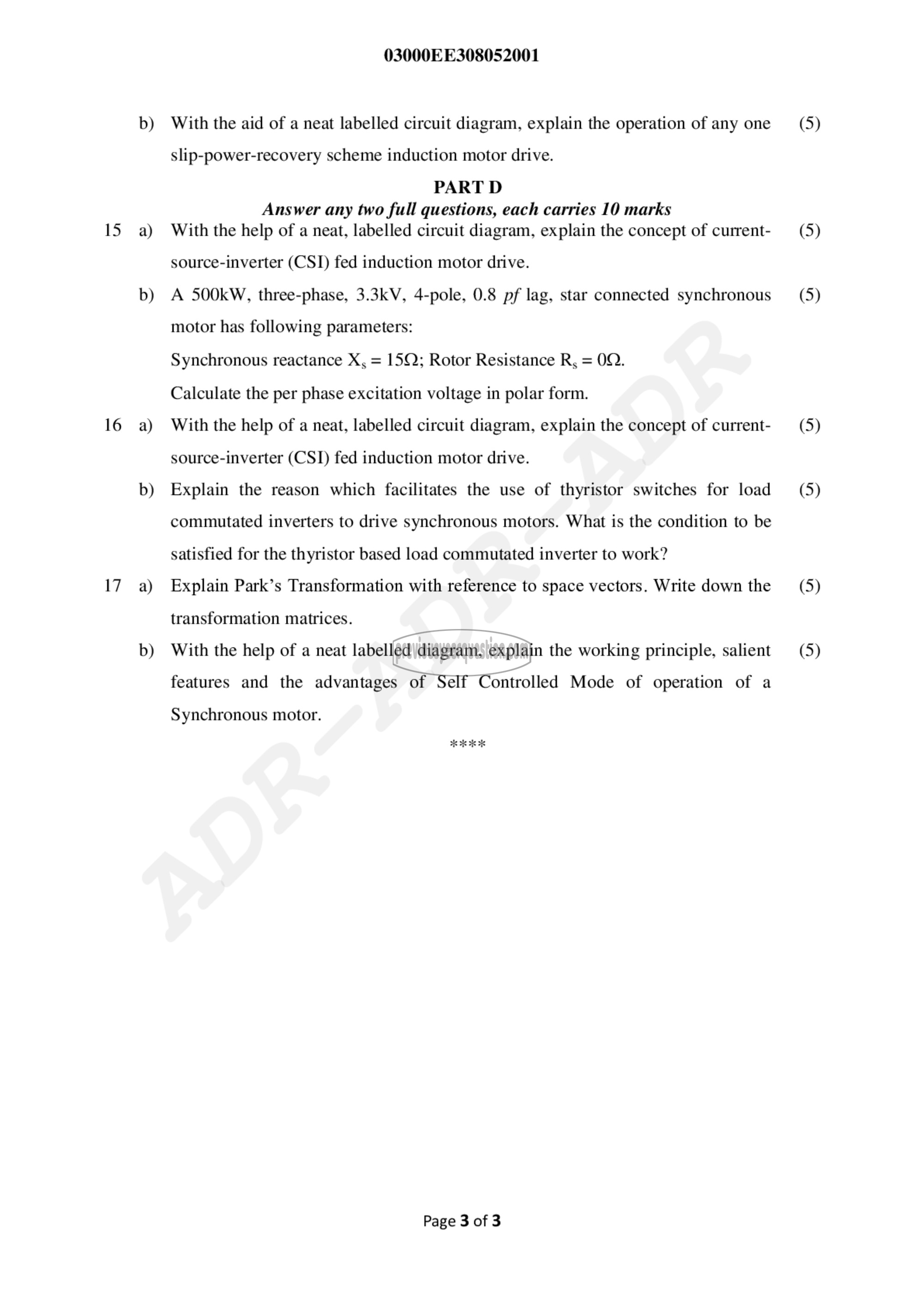 Question Paper - Electric Drives-3