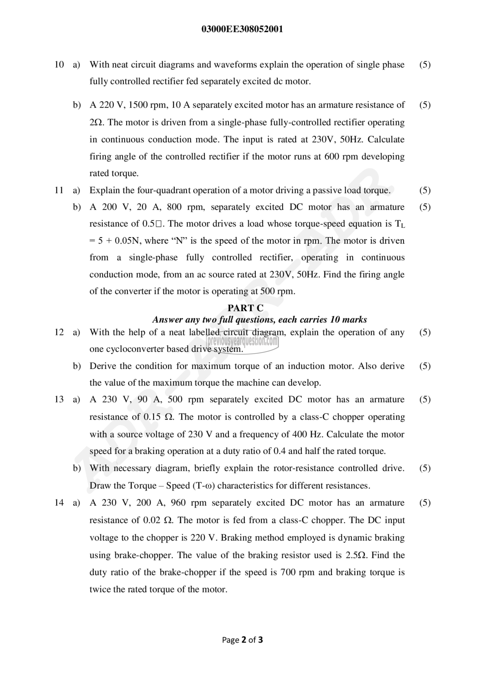 Question Paper - Electric Drives-2