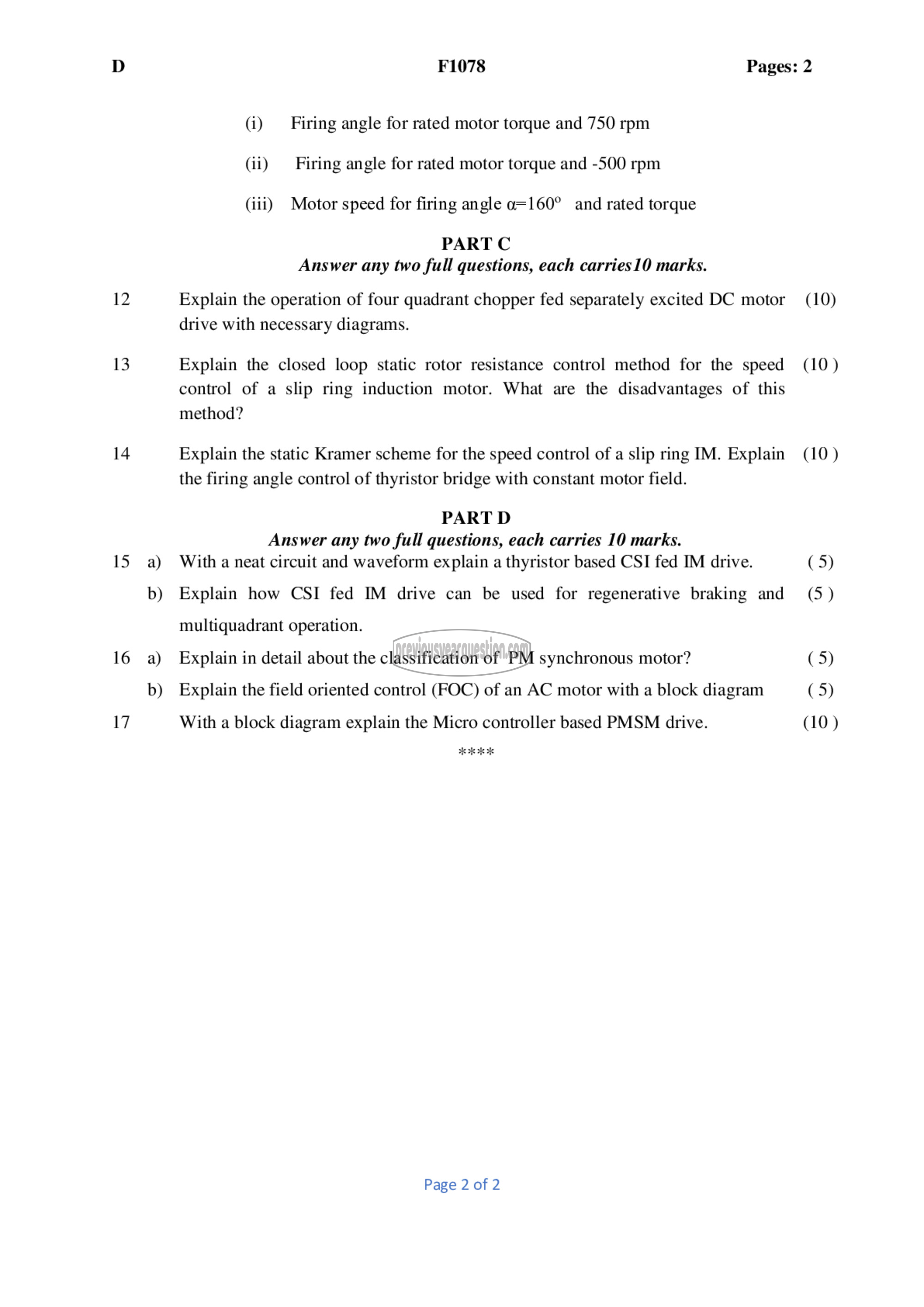 Question Paper - Electric Drives-2