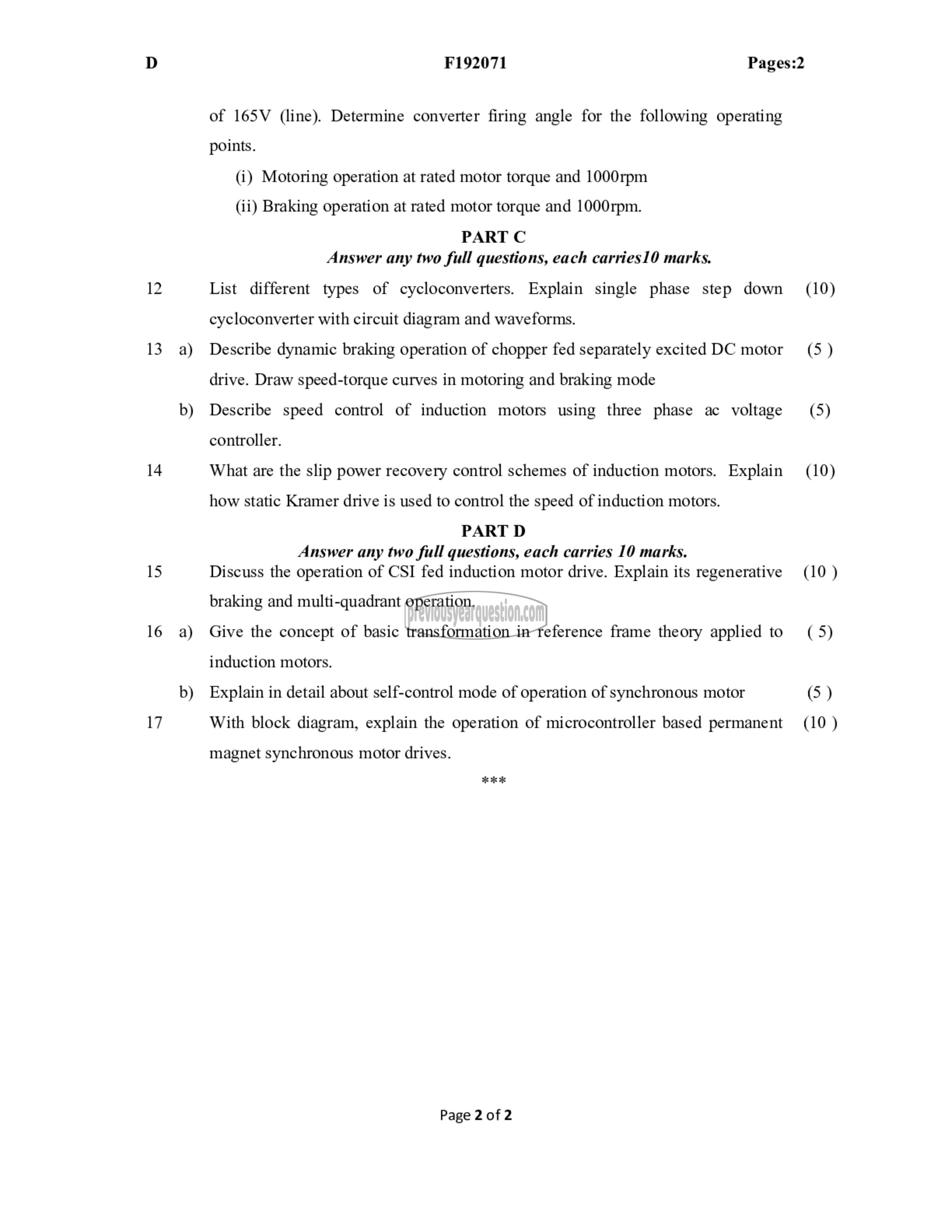 Question Paper - Electric Drives-2