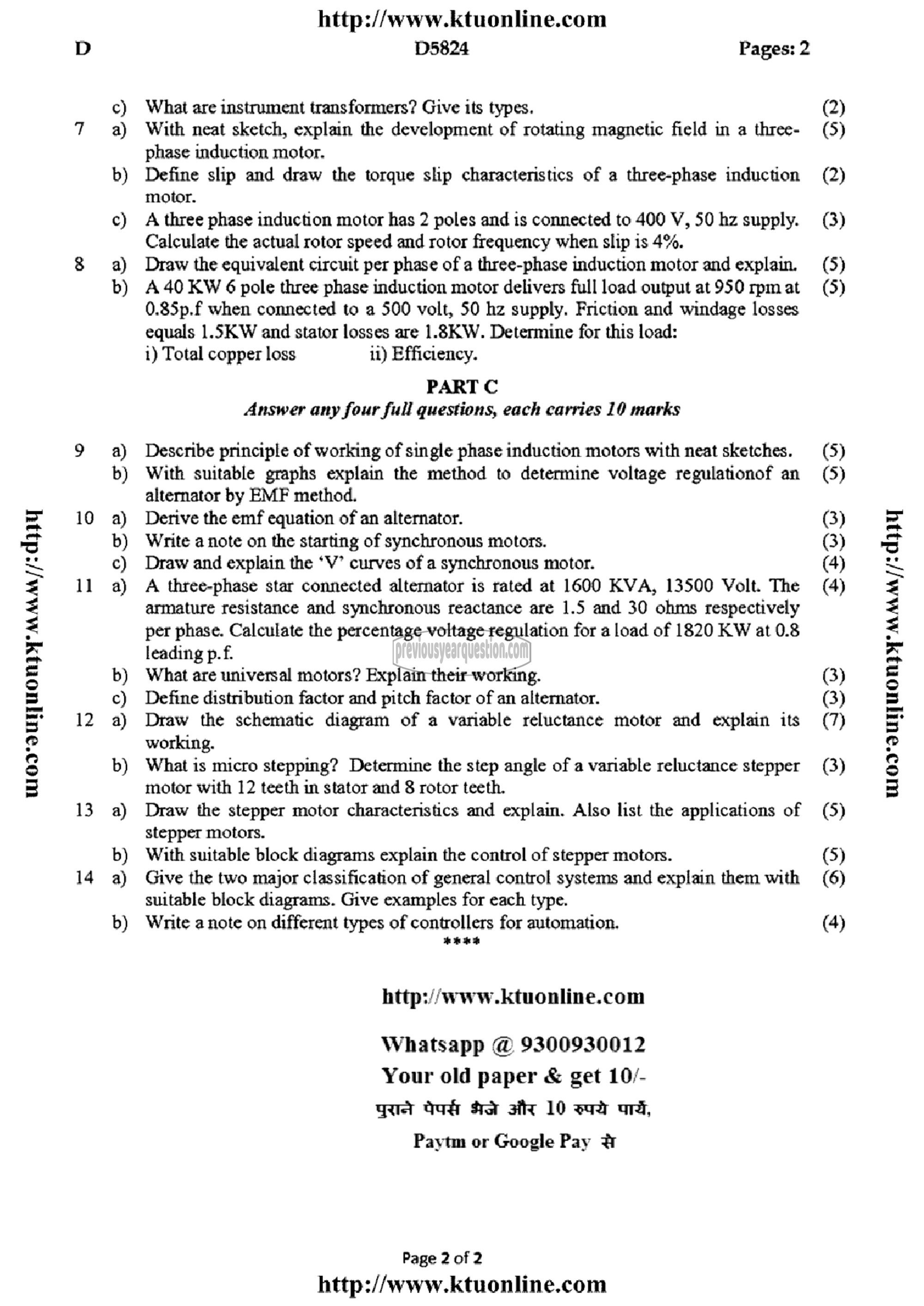 Question Paper - Electrical Drives &Control for Automation-2