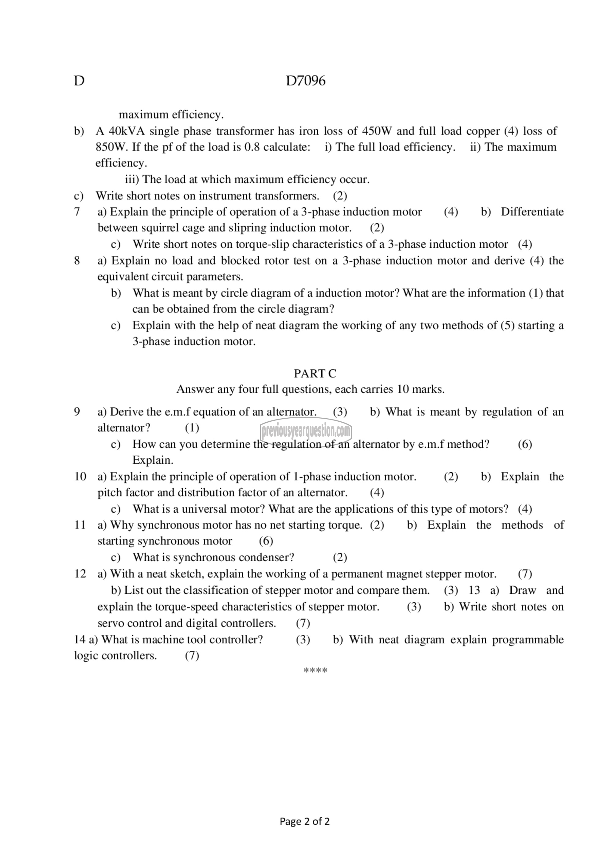 Question Paper - Electrical Drives &Control for Automation-2