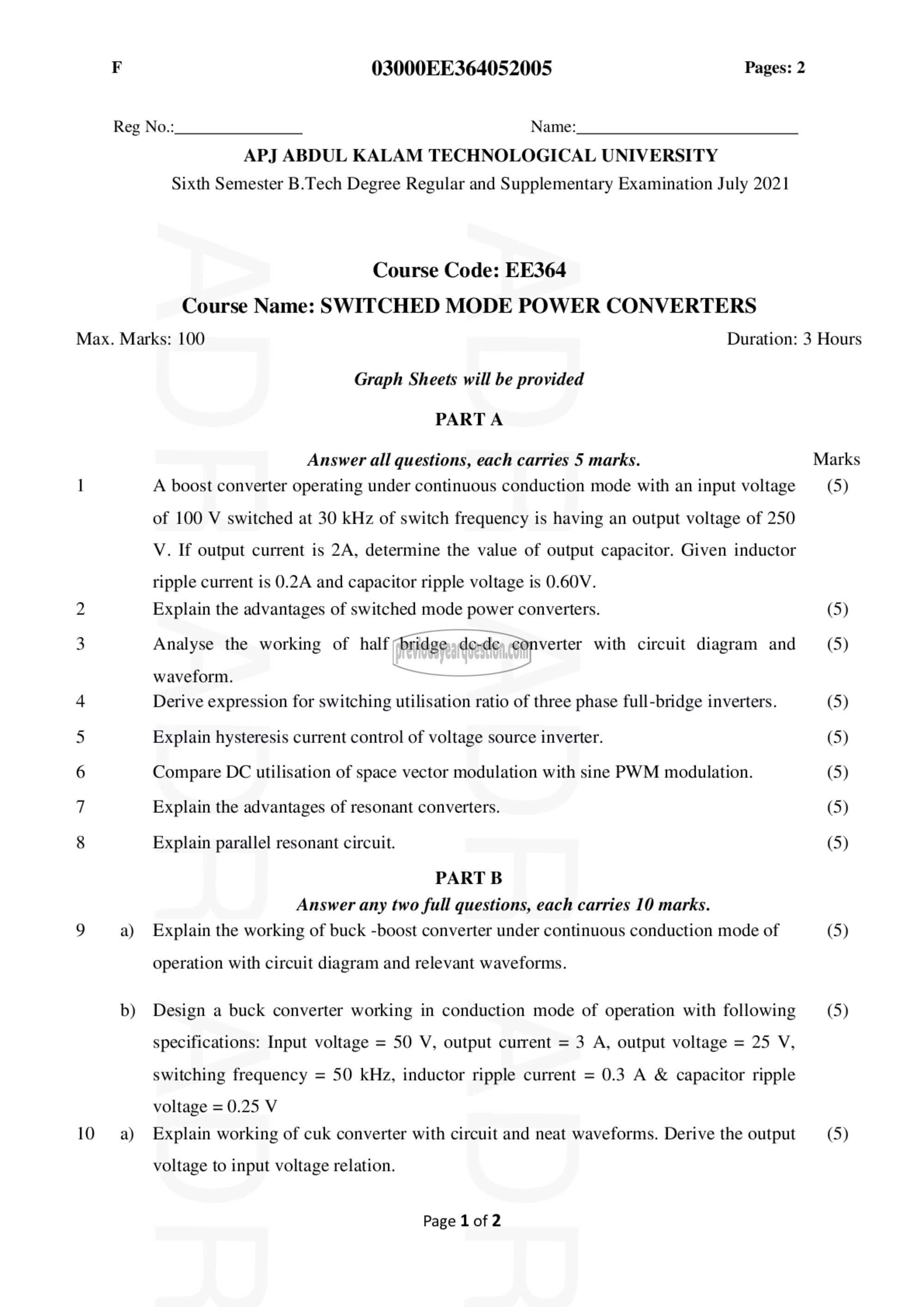 Question Paper - Switched Mode Power Converters-1