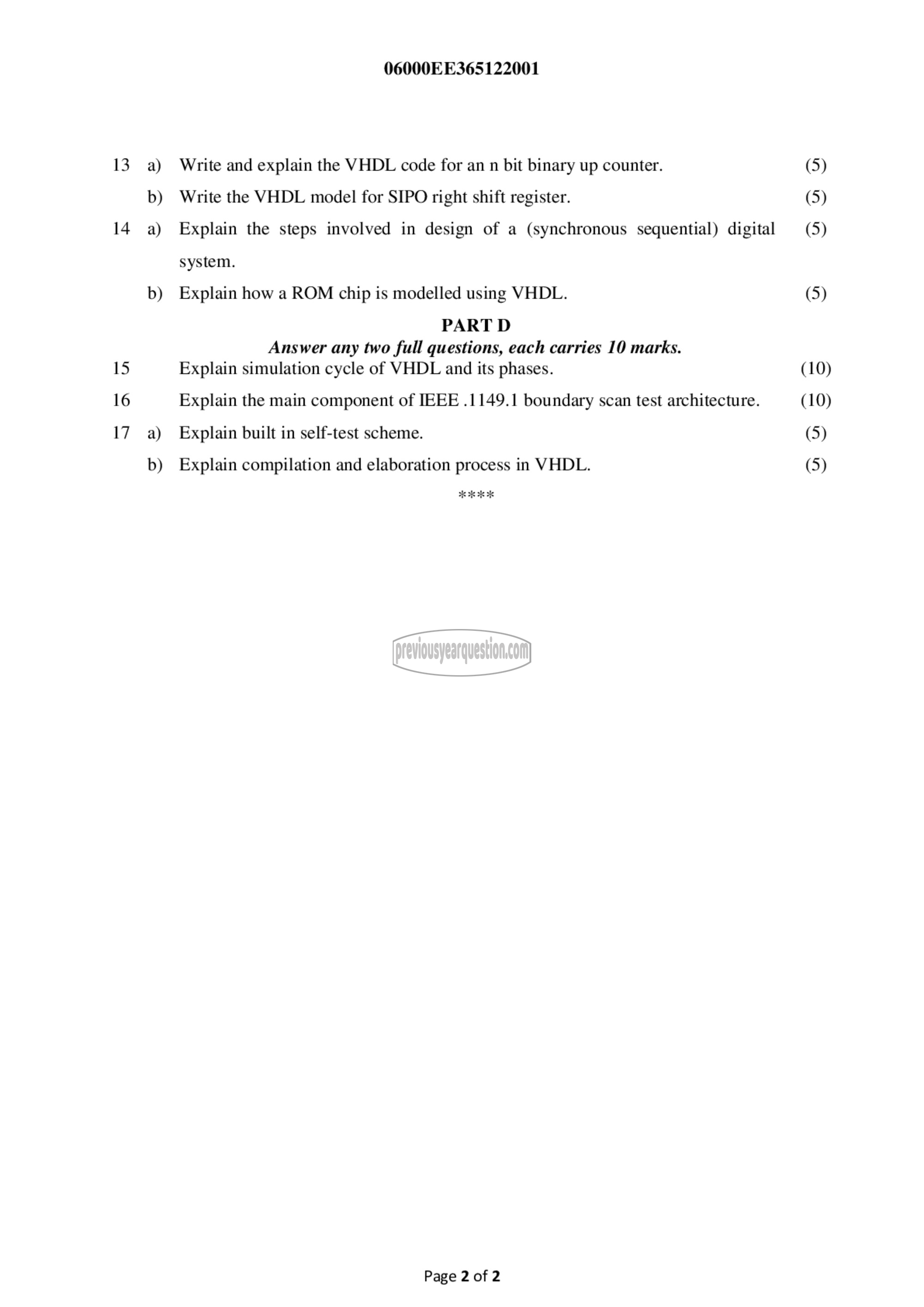 Question Paper - Digital System Design-2