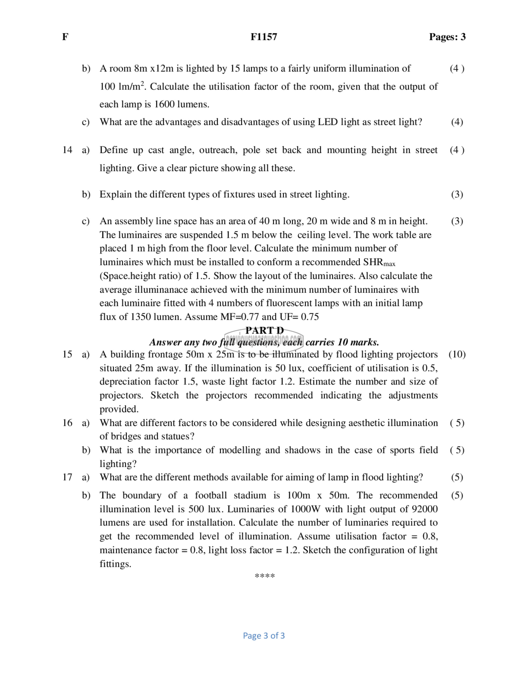 Question Paper - Illumination Technology-3