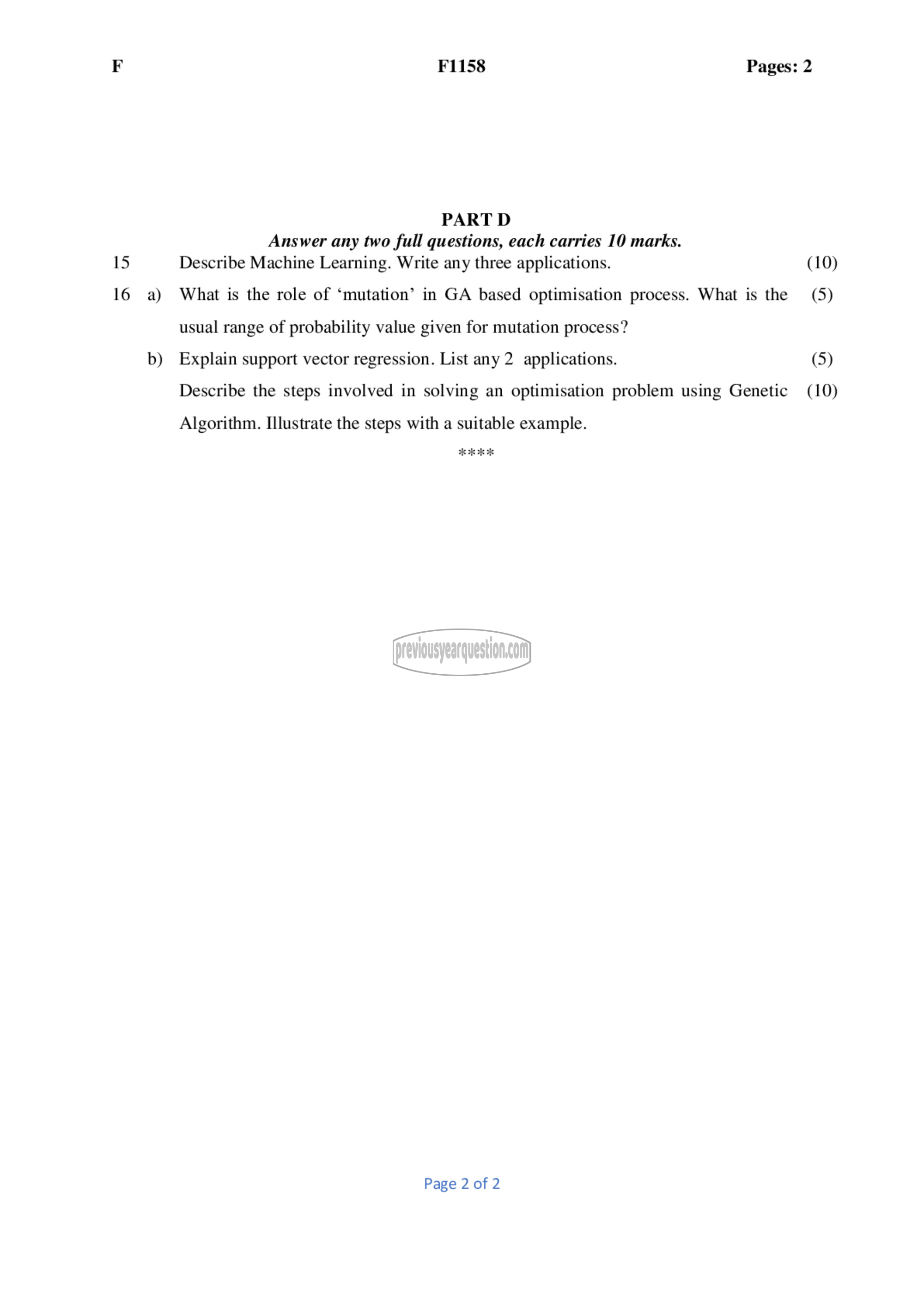 Question Paper - Soft Computing-2