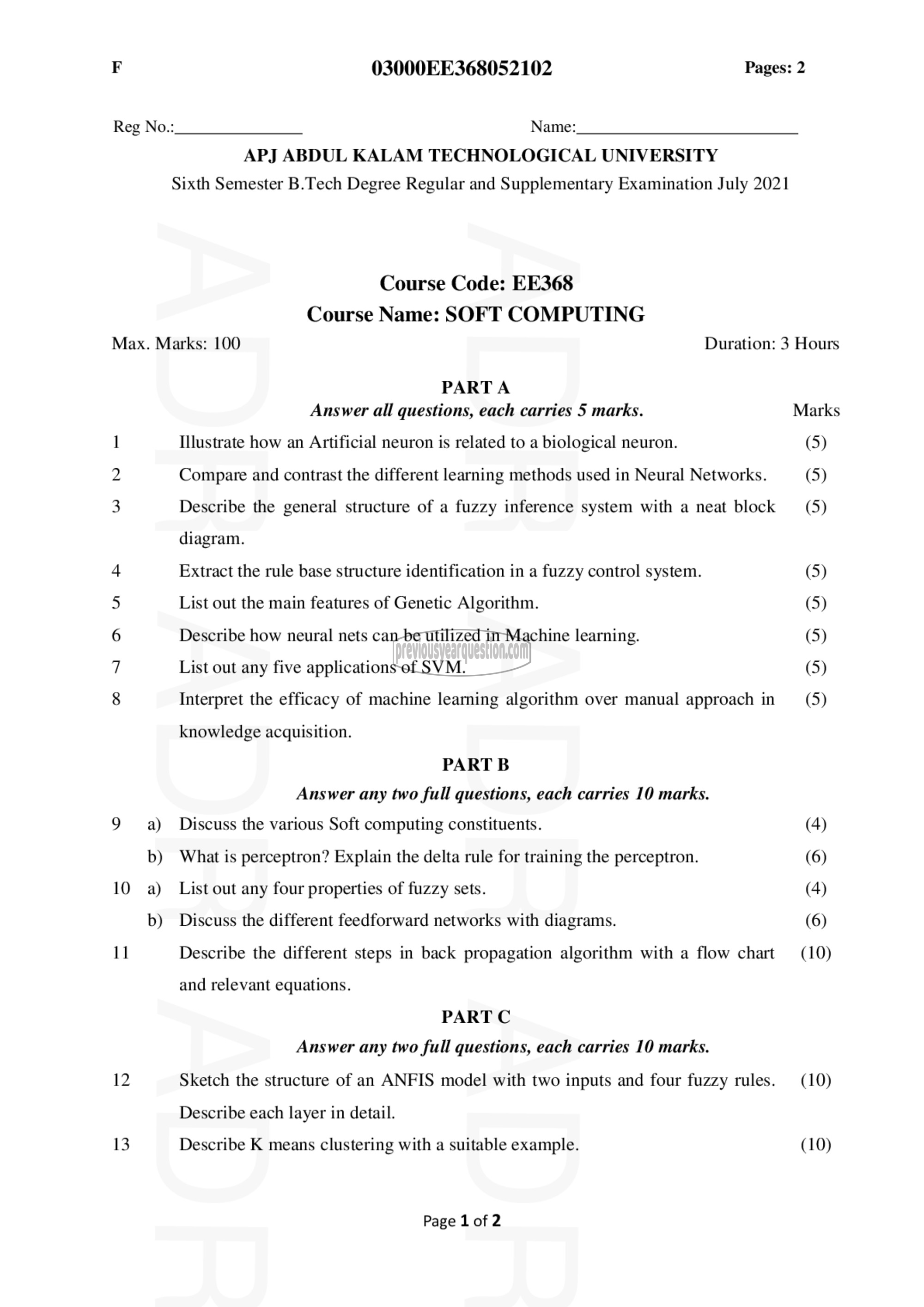 Question Paper - Soft Computing-1